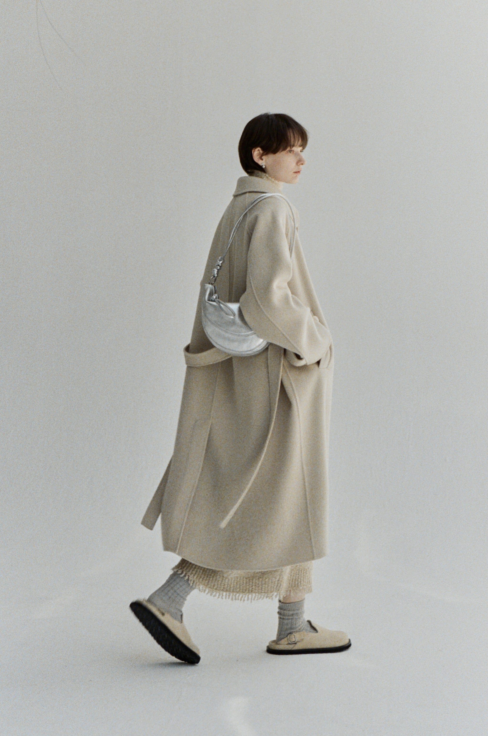 NATURAL DUSTY WOOL COAT