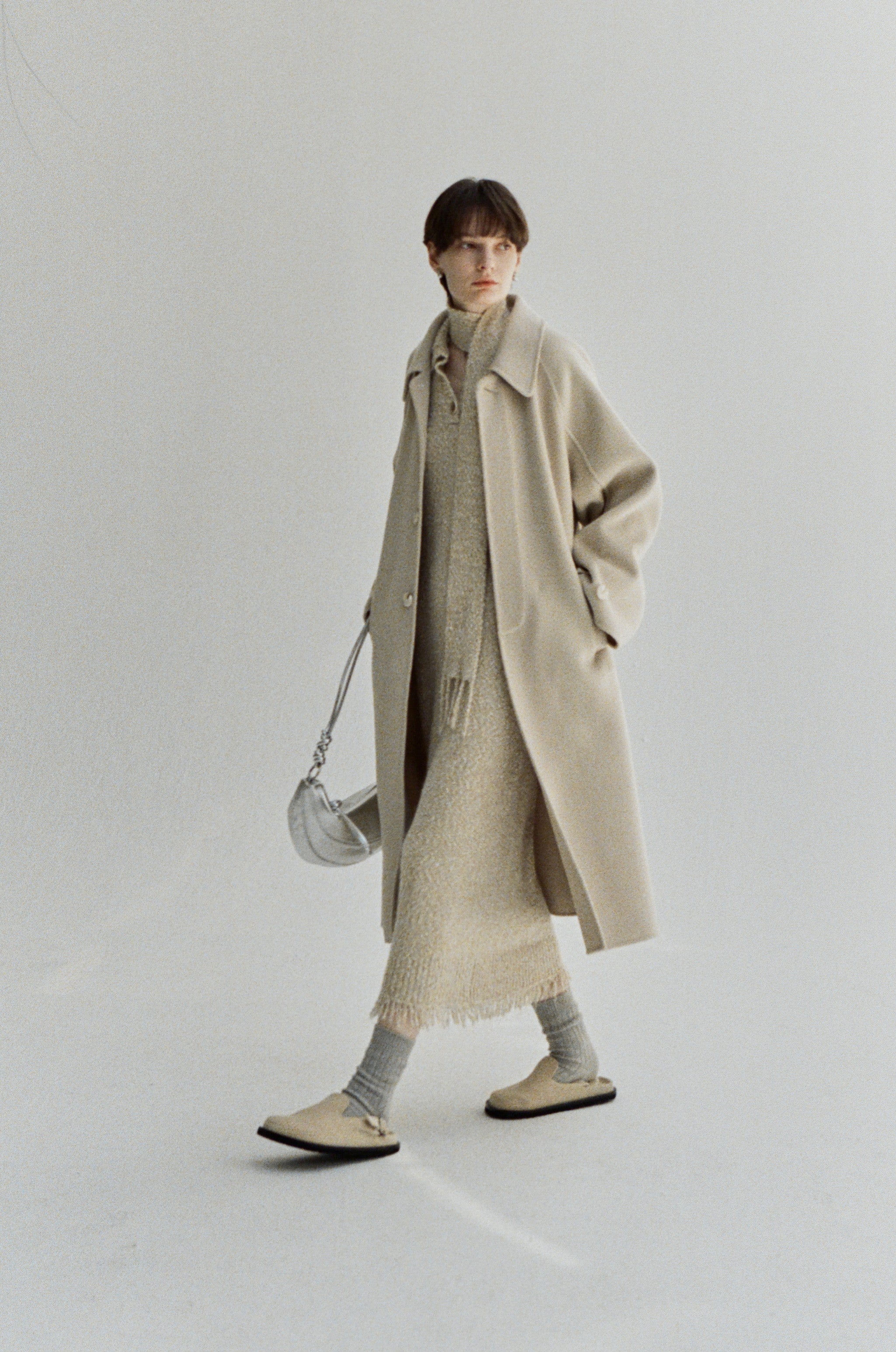 NATURAL DUSTY WOOL COAT