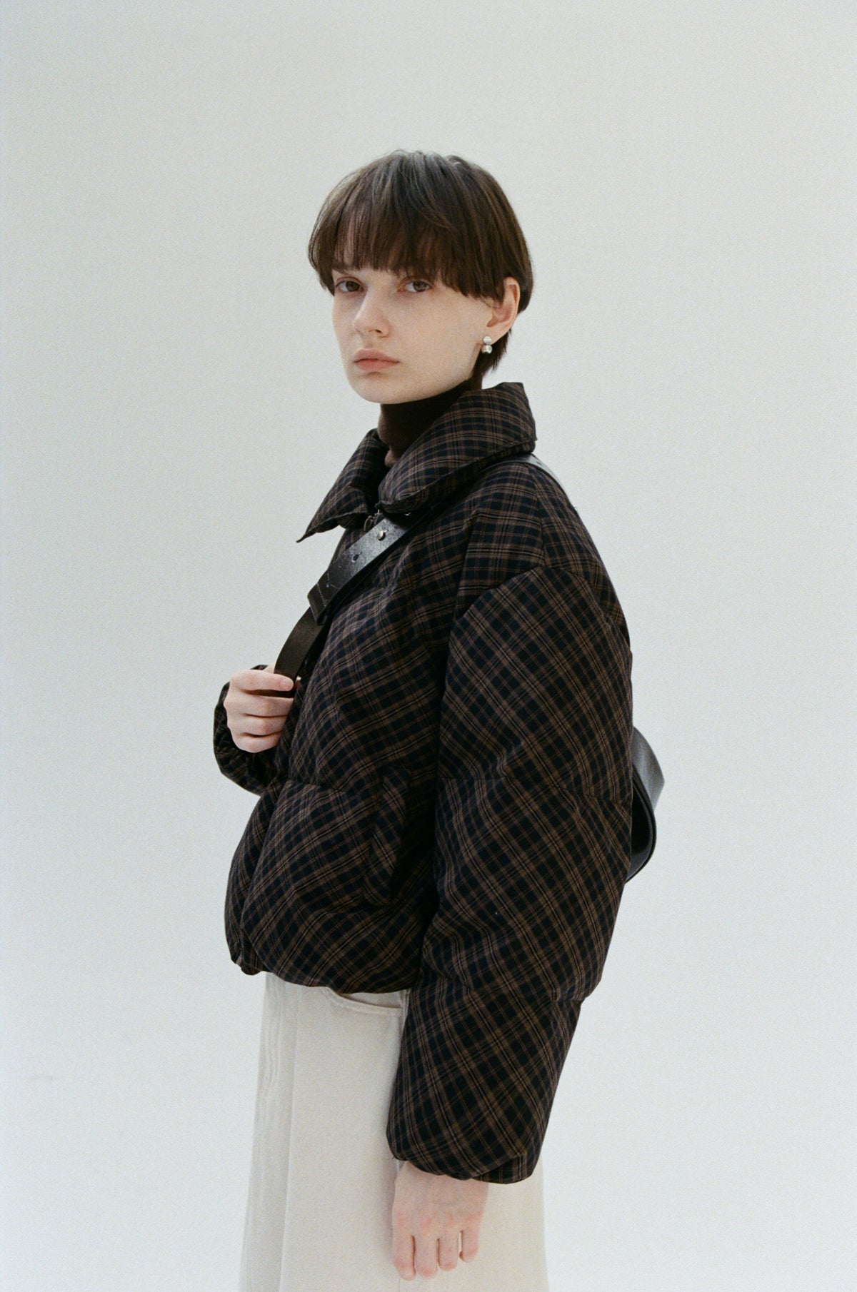 DARK CHECK LAPEL DOWN
