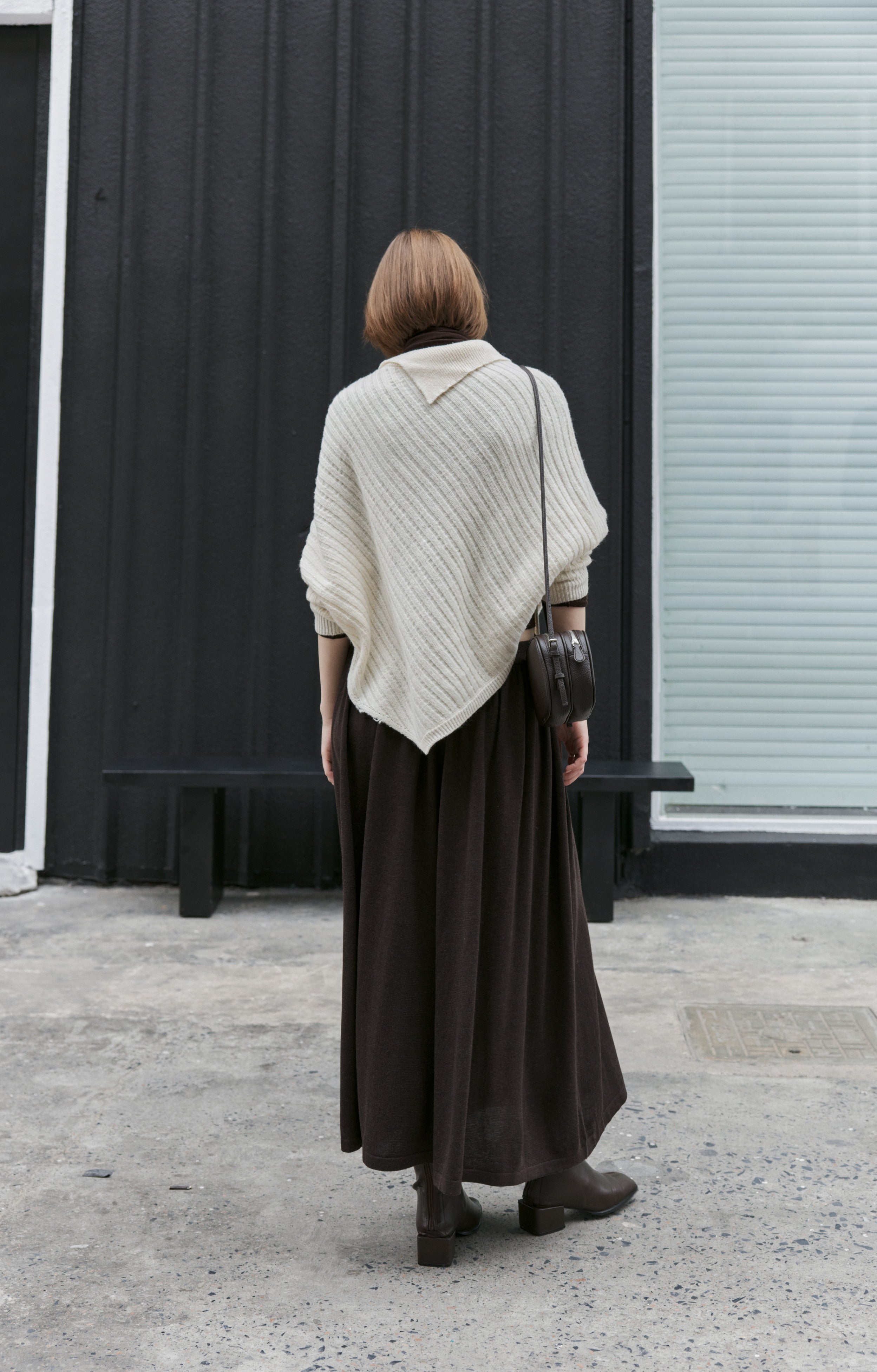 ASYMMETRIC OVER KNIT SWEATER