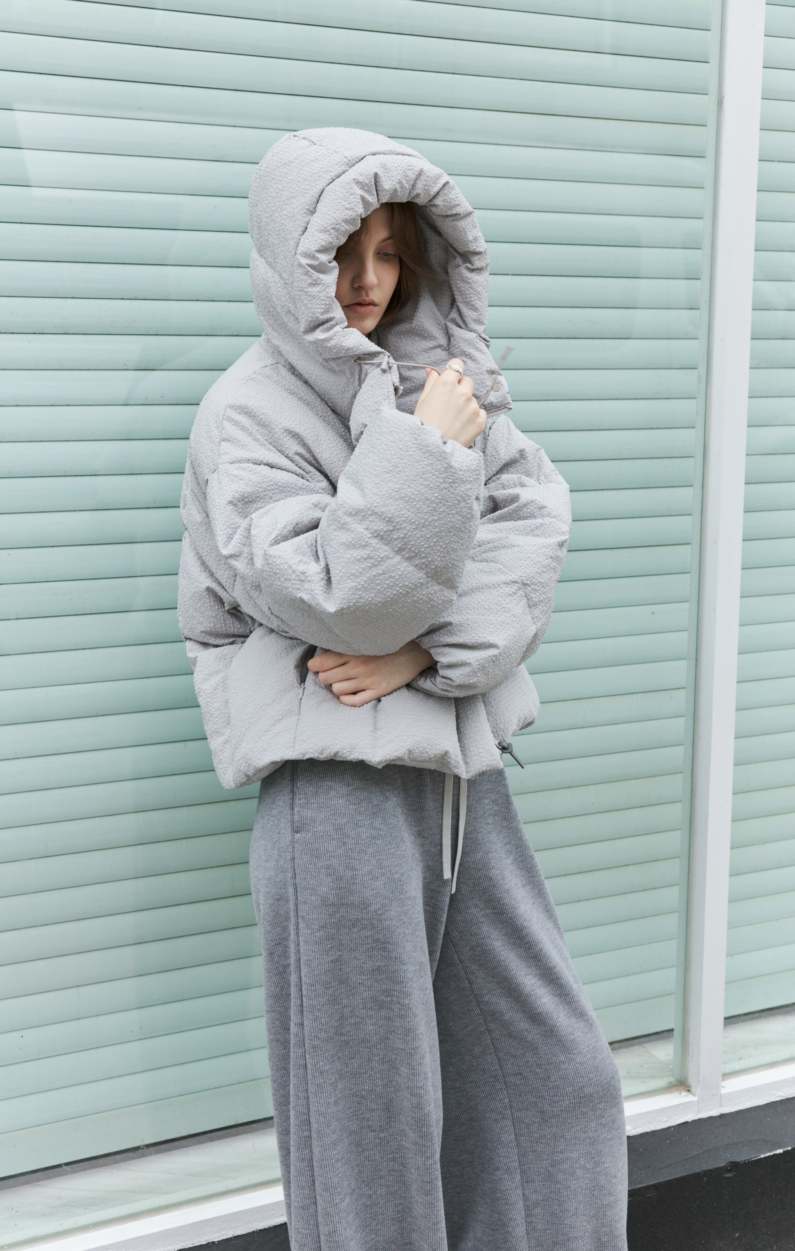 PUFF TEXTURE HOODED DOWN / 퍼프 텍스처 푸드 다운