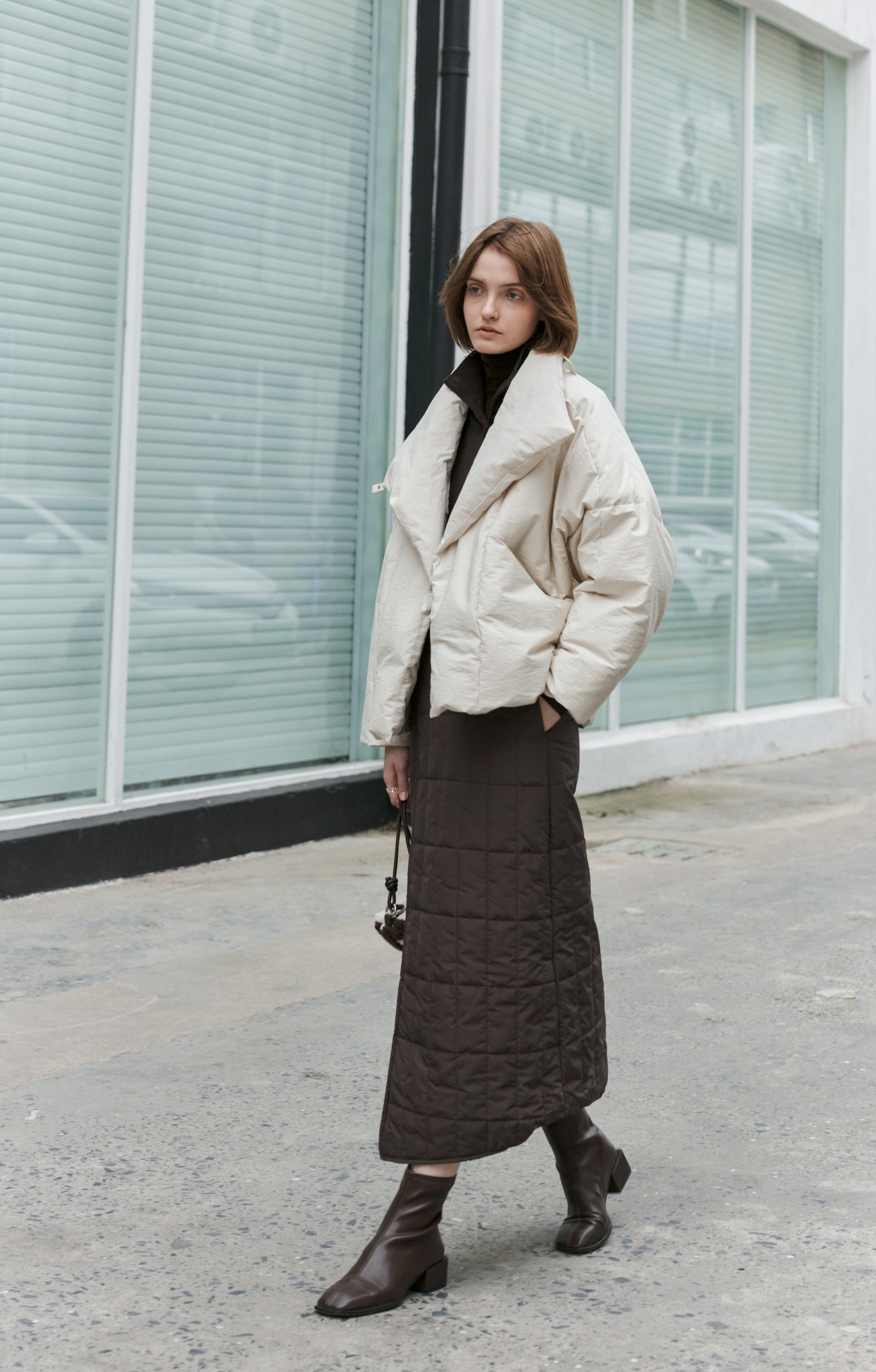 OVERLAP QUILTED SKIRT / オーバーラップキルティングスカート