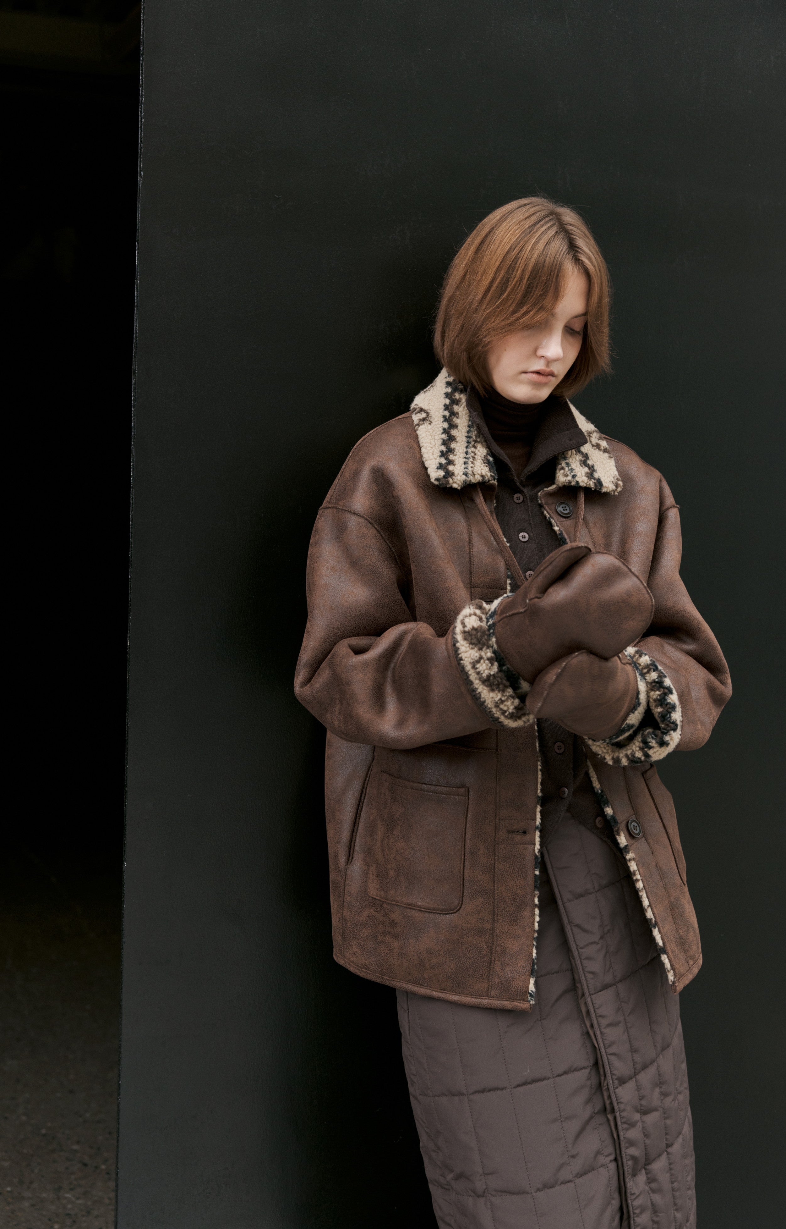 FAIR ISLE LEATHER JACKET&GLOVE / フェアアイルレザージャケット&手袋