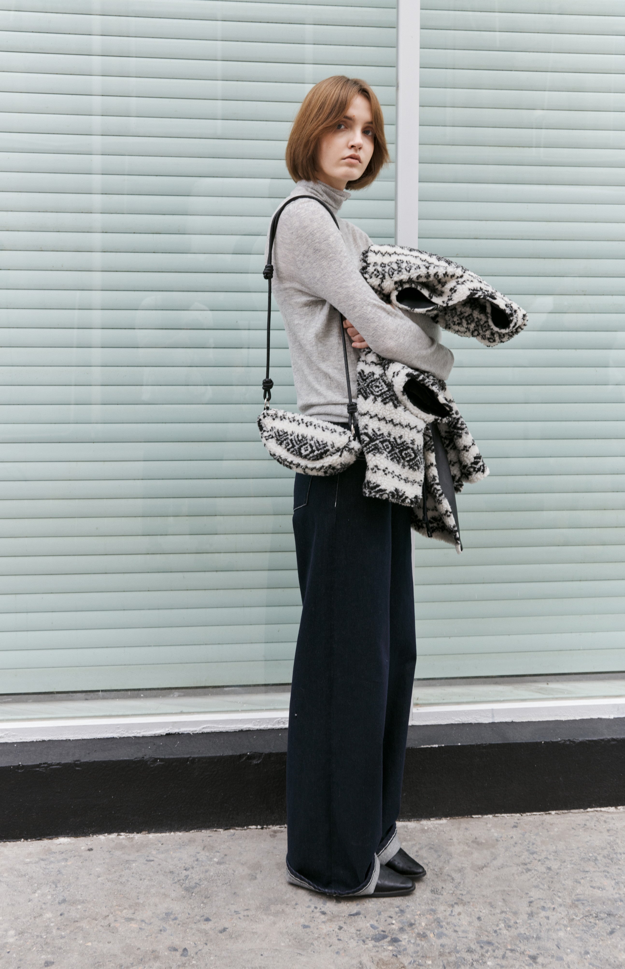 FAIR ISLE BOA BAG / フェアアイル柄ボアバック