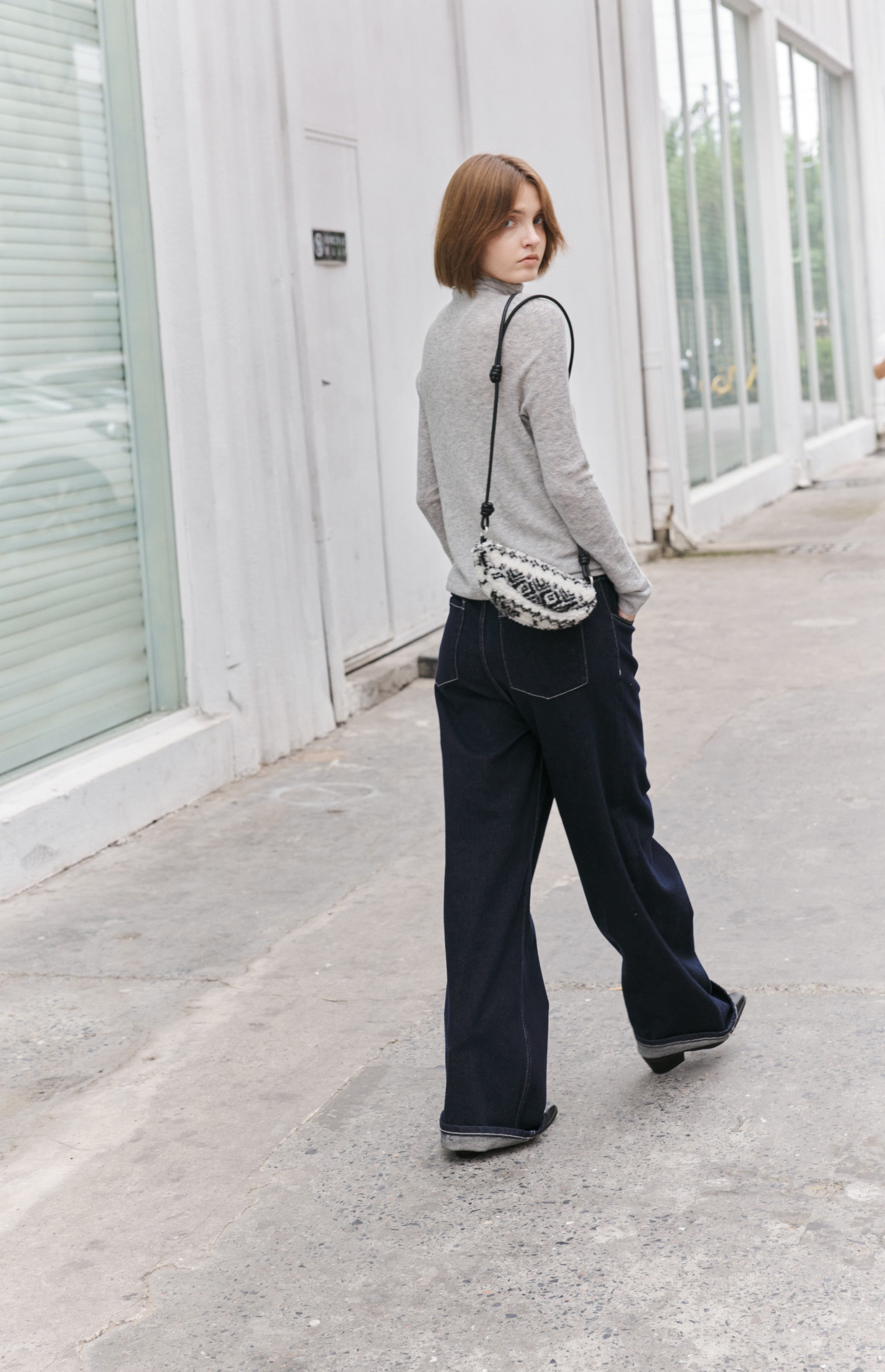 FAIR ISLE BOA BAG / フェアアイル柄ボアバック