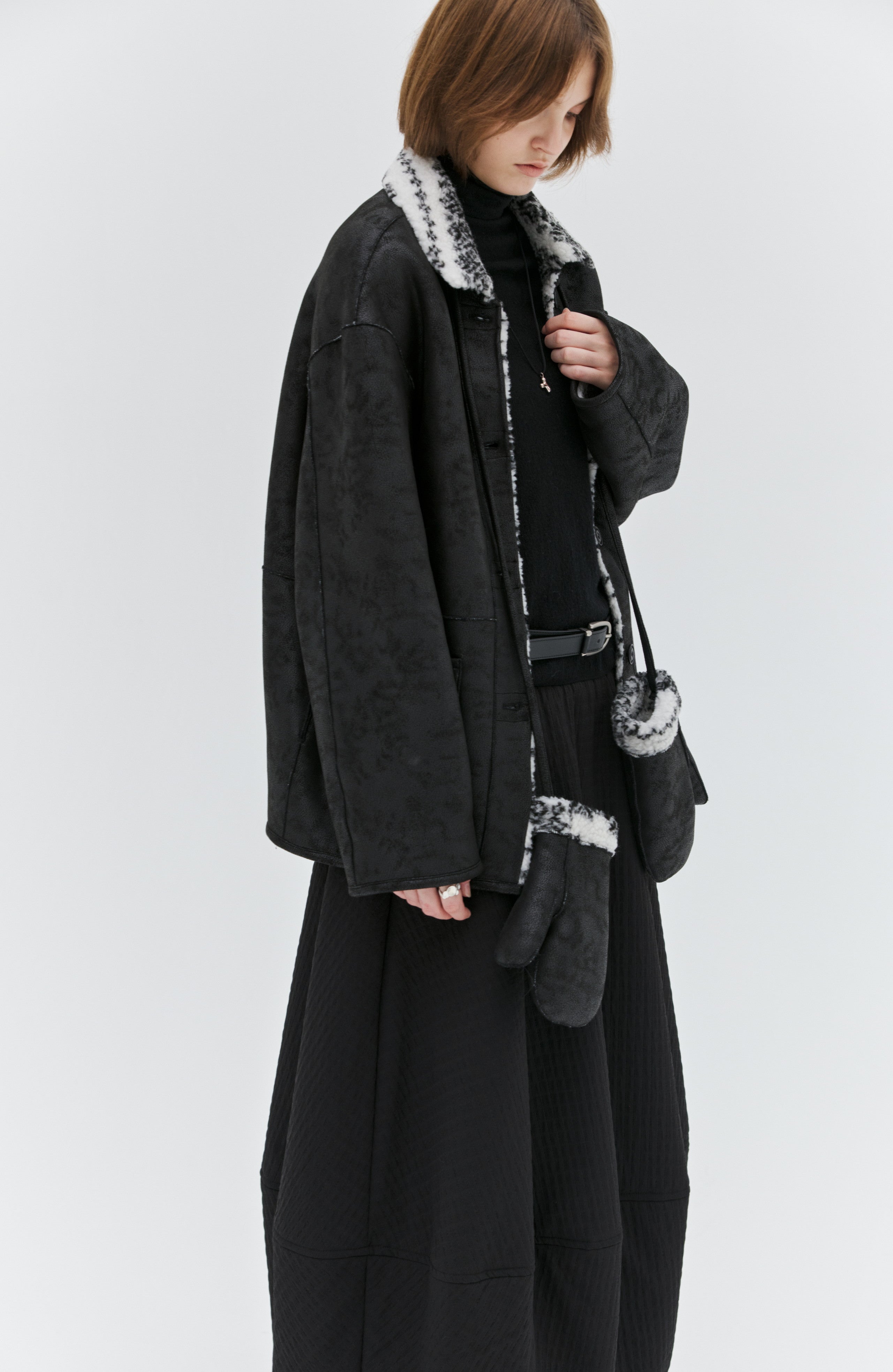 FAIR ISLE LEATHER JACKET&GLOVE / フェアアイルレザージャケット&手袋