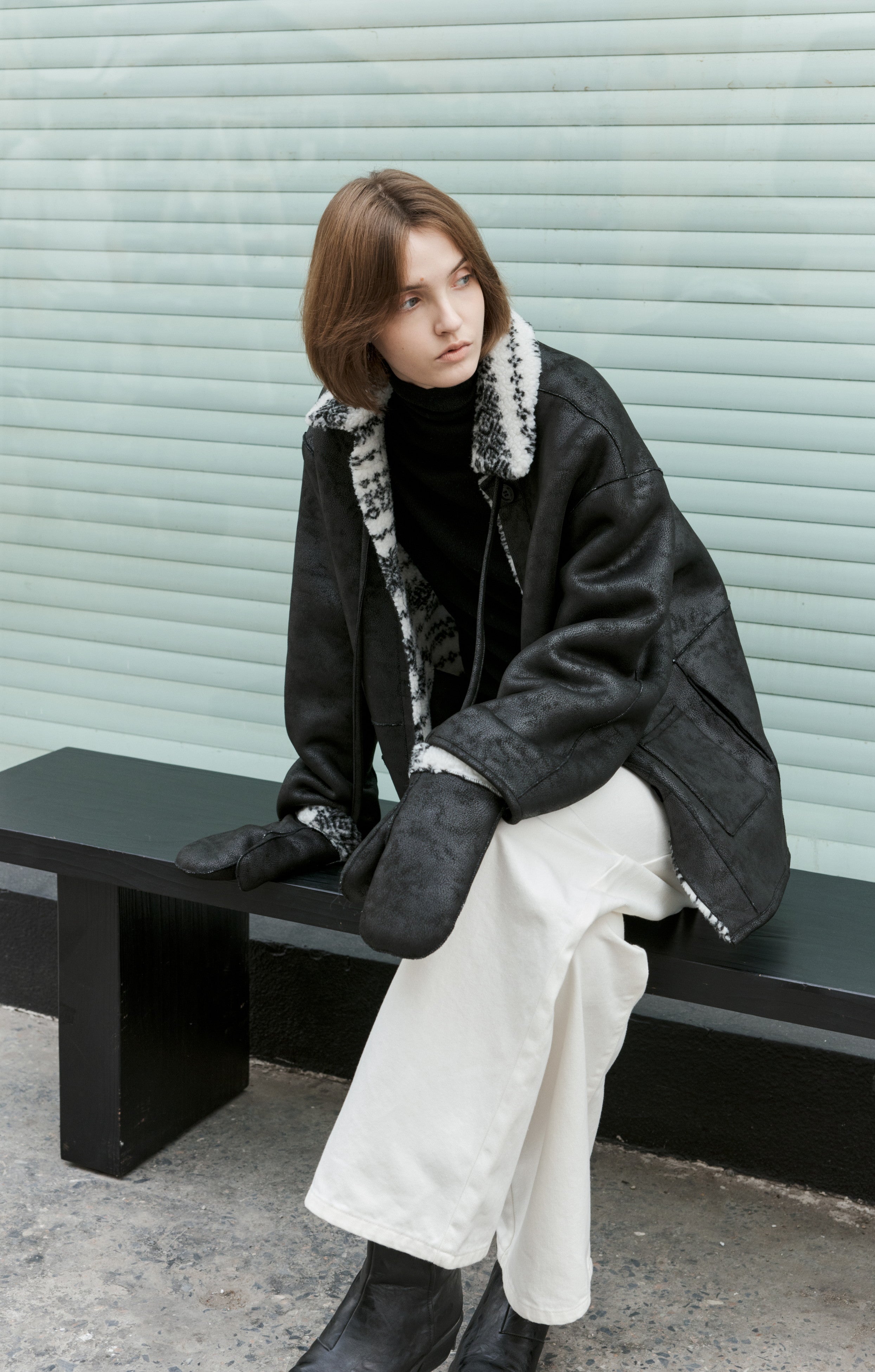 FAIR ISLE LEATHER JACKET&GLOVE / フェアアイルレザージャケット&手袋