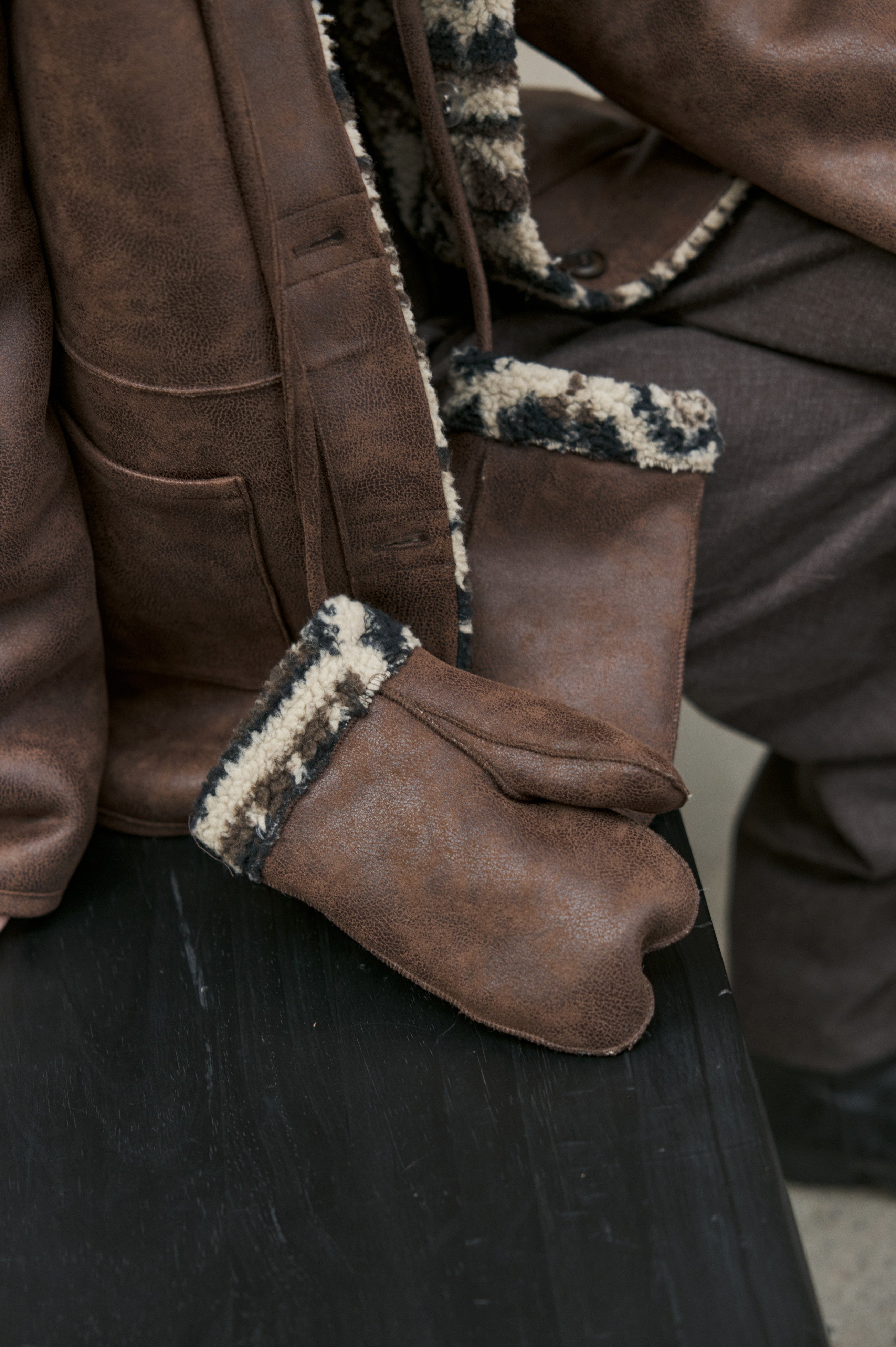 FAIR ISLE LEATHER JACKET&GLOVE / フェアアイルレザージャケット&手袋