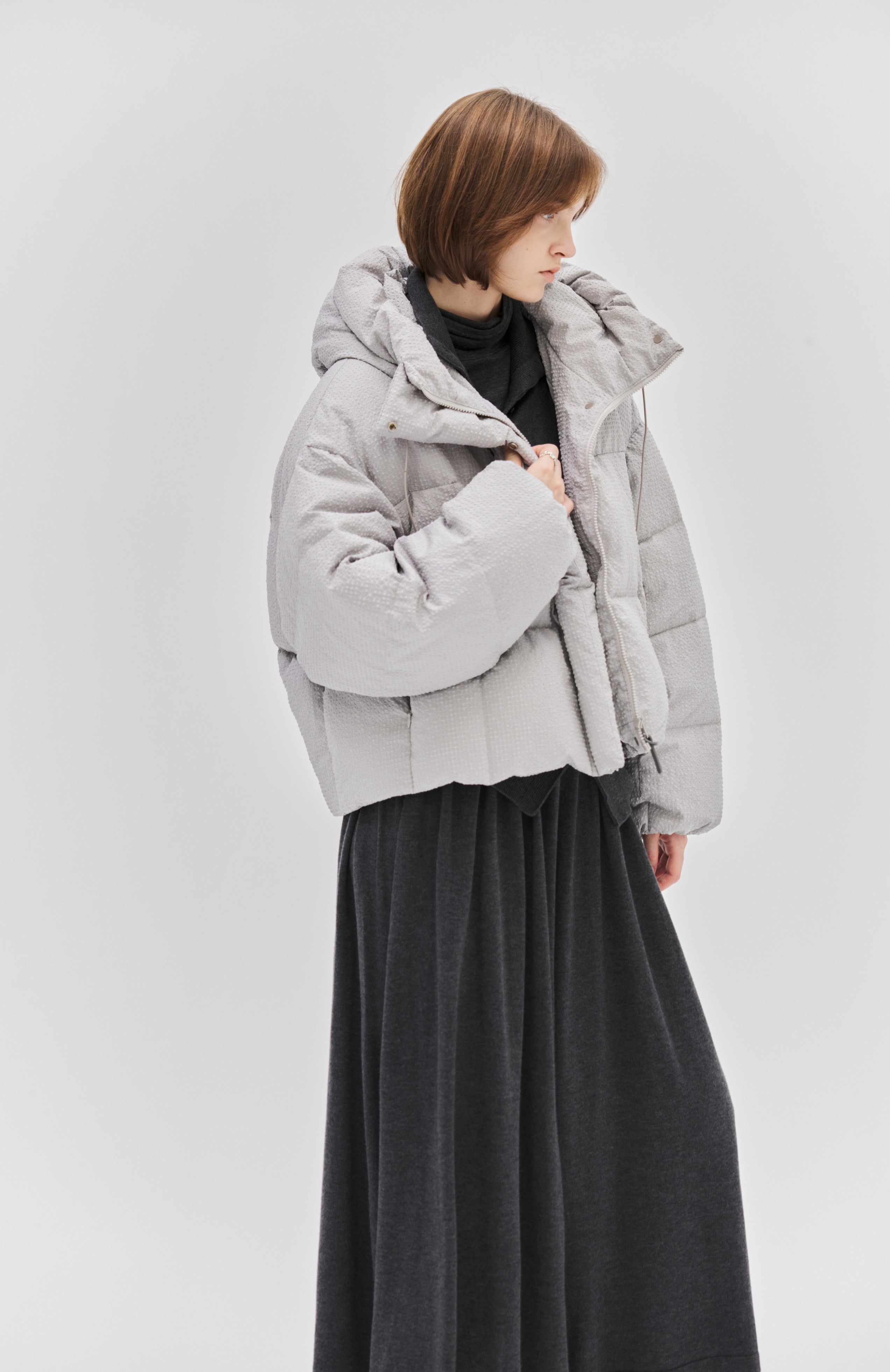 PUFF TEXTURE HOODED DOWN / 퍼프 텍스처 푸드 다운