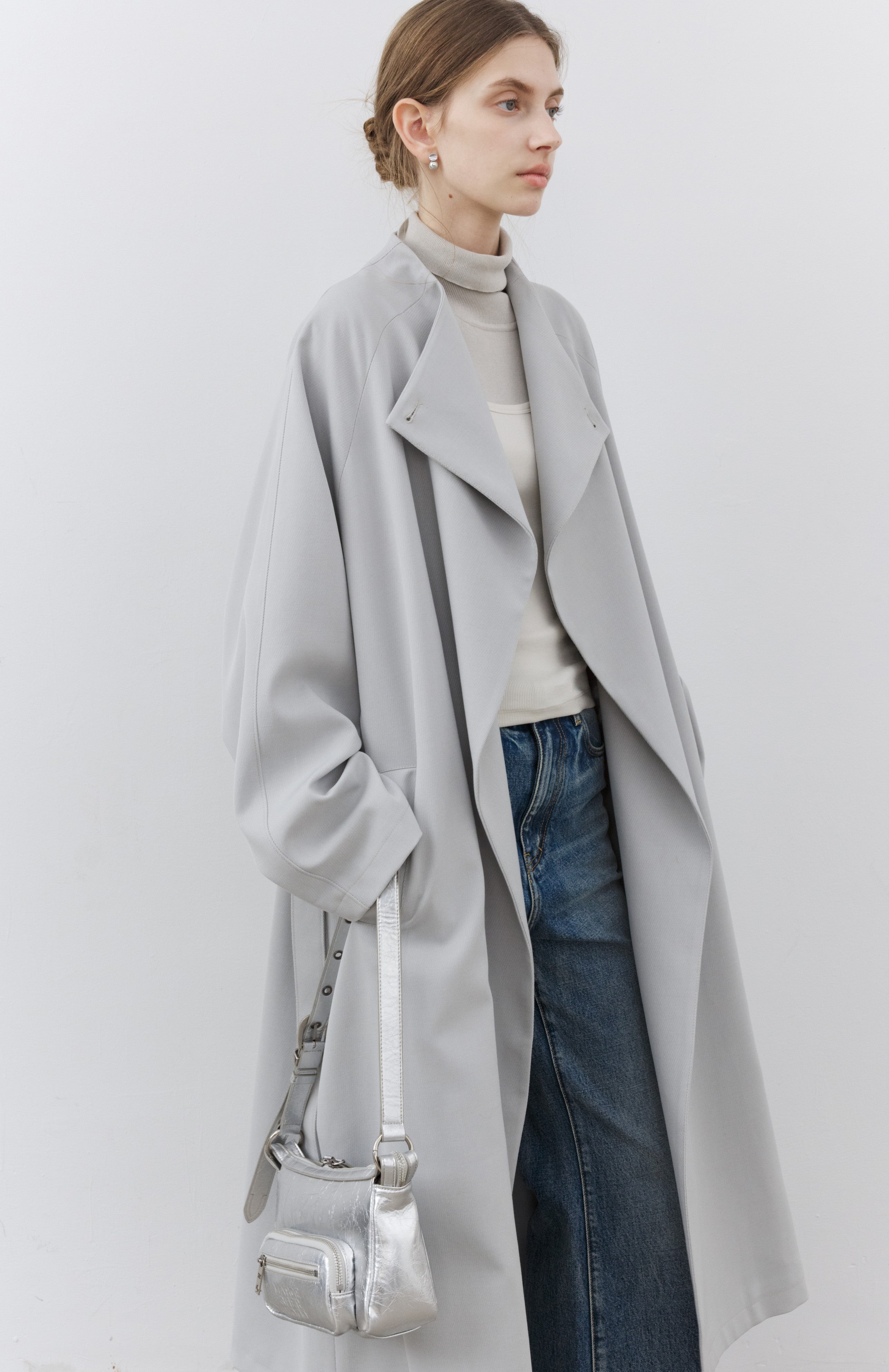 SMOOTH FLARE LAPEL TRENCH / スムースフレアラペルトレンチ