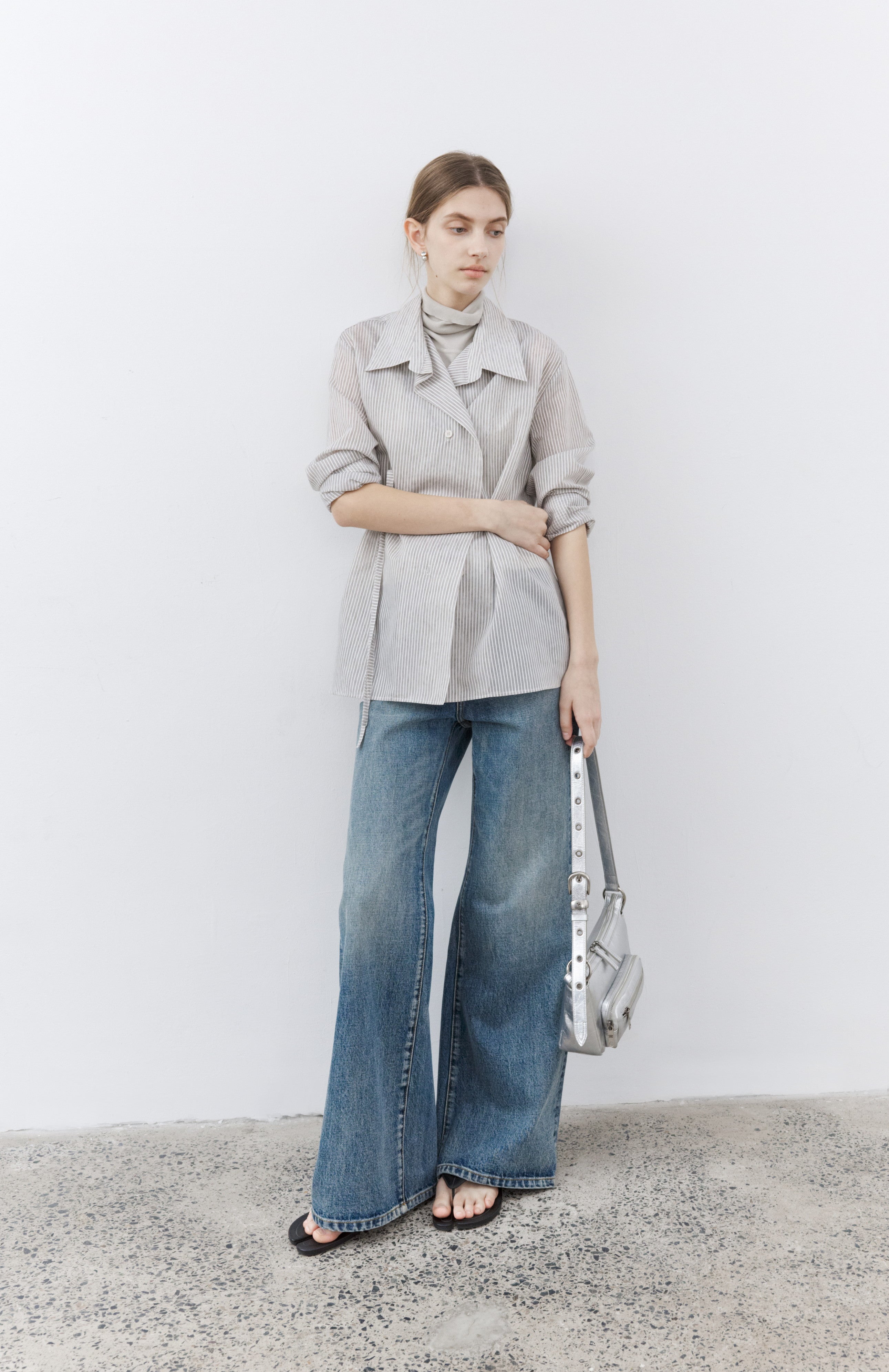 STRING MARK STRIPE SHIRT / ストリングマークストライプシャツ