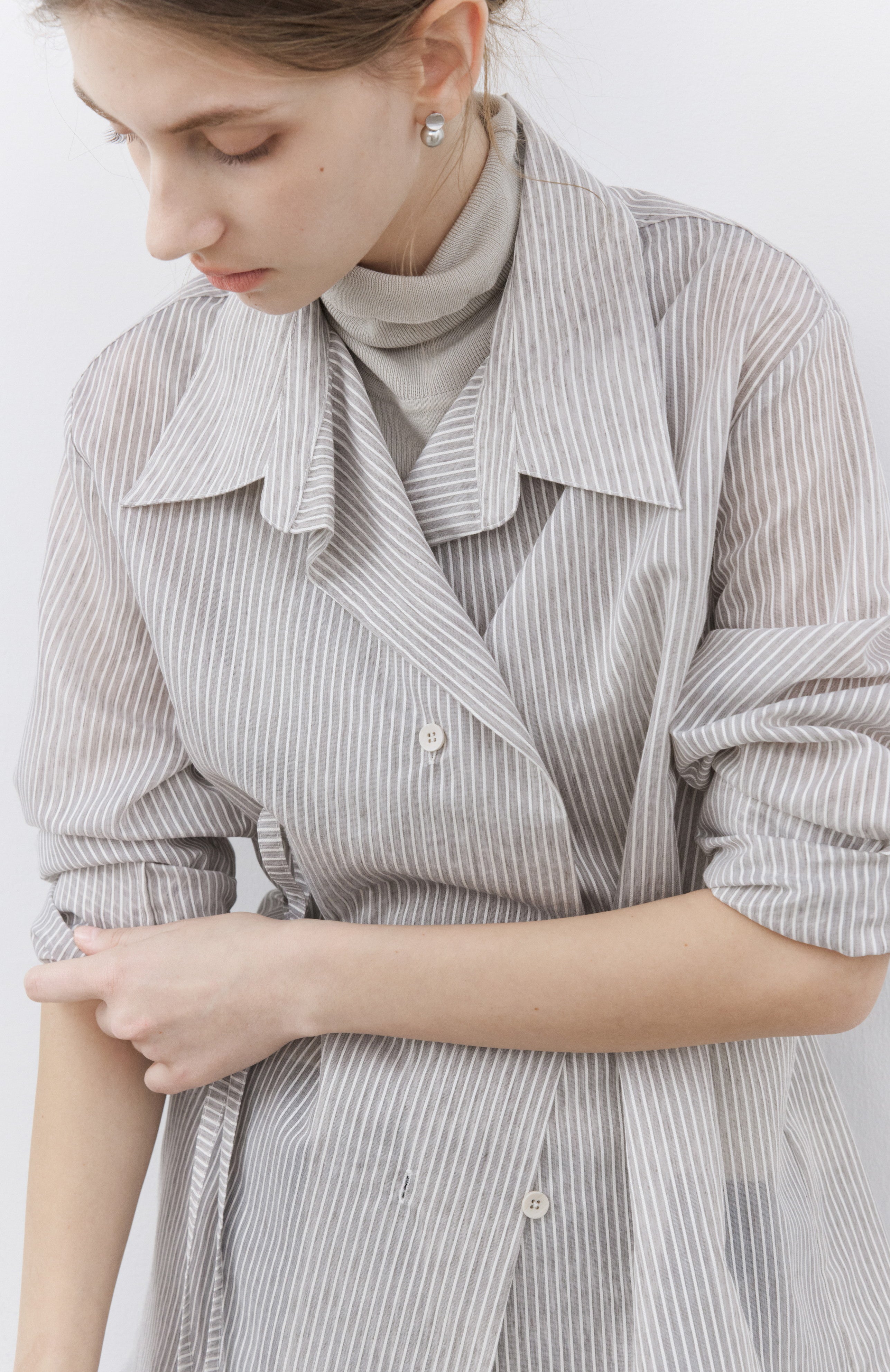 STRING MARK STRIPE SHIRT / ストリングマークストライプシャツ