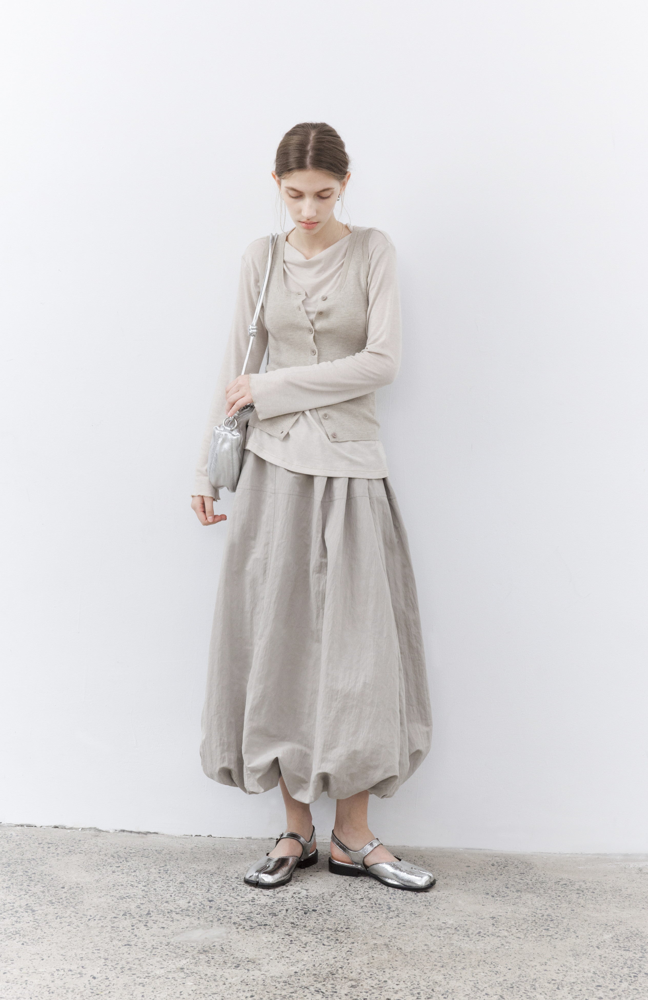 HEM BALLOON WRINKLE SKIRT / 헴 풍선 링클 스커트