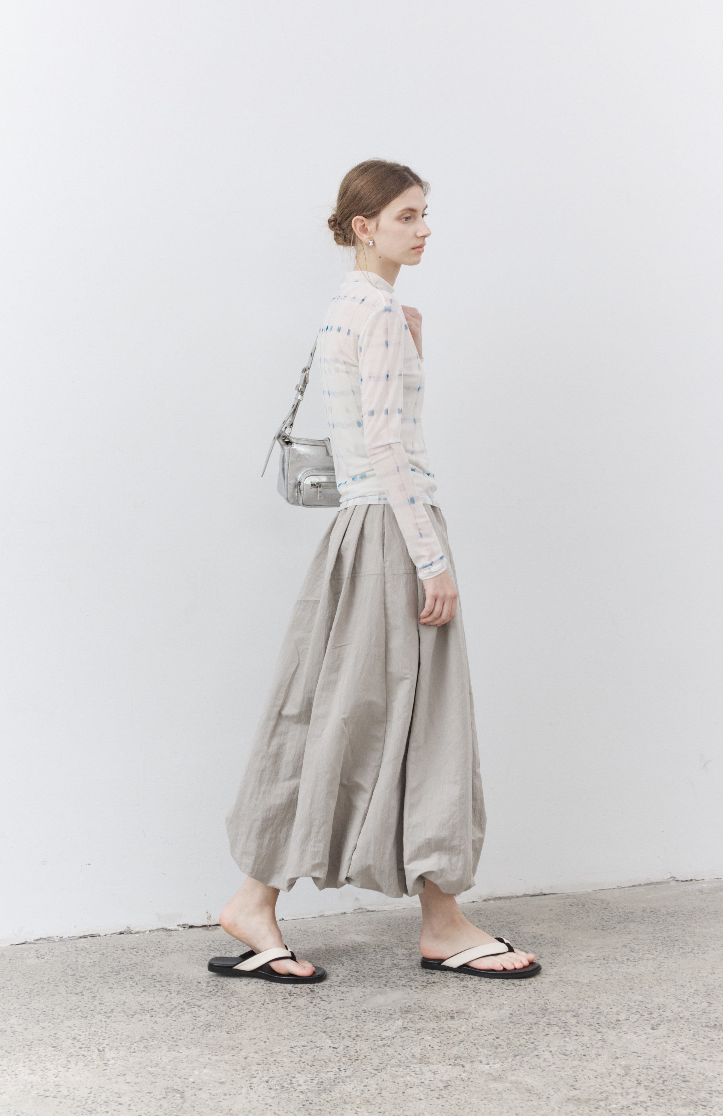 HEM BALLOON WRINKLE SKIRT