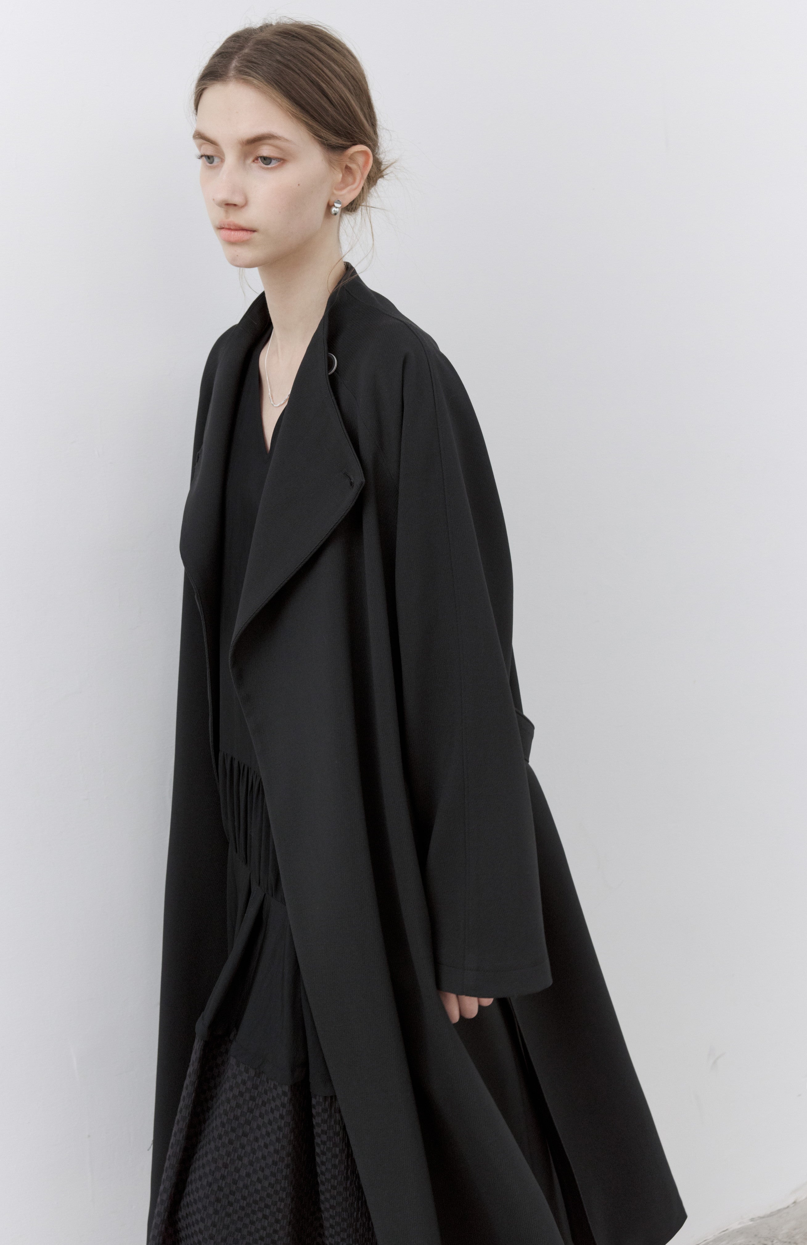 SMOOTH FLARE LAPEL TRENCH / スムースフレアラペルトレンチ