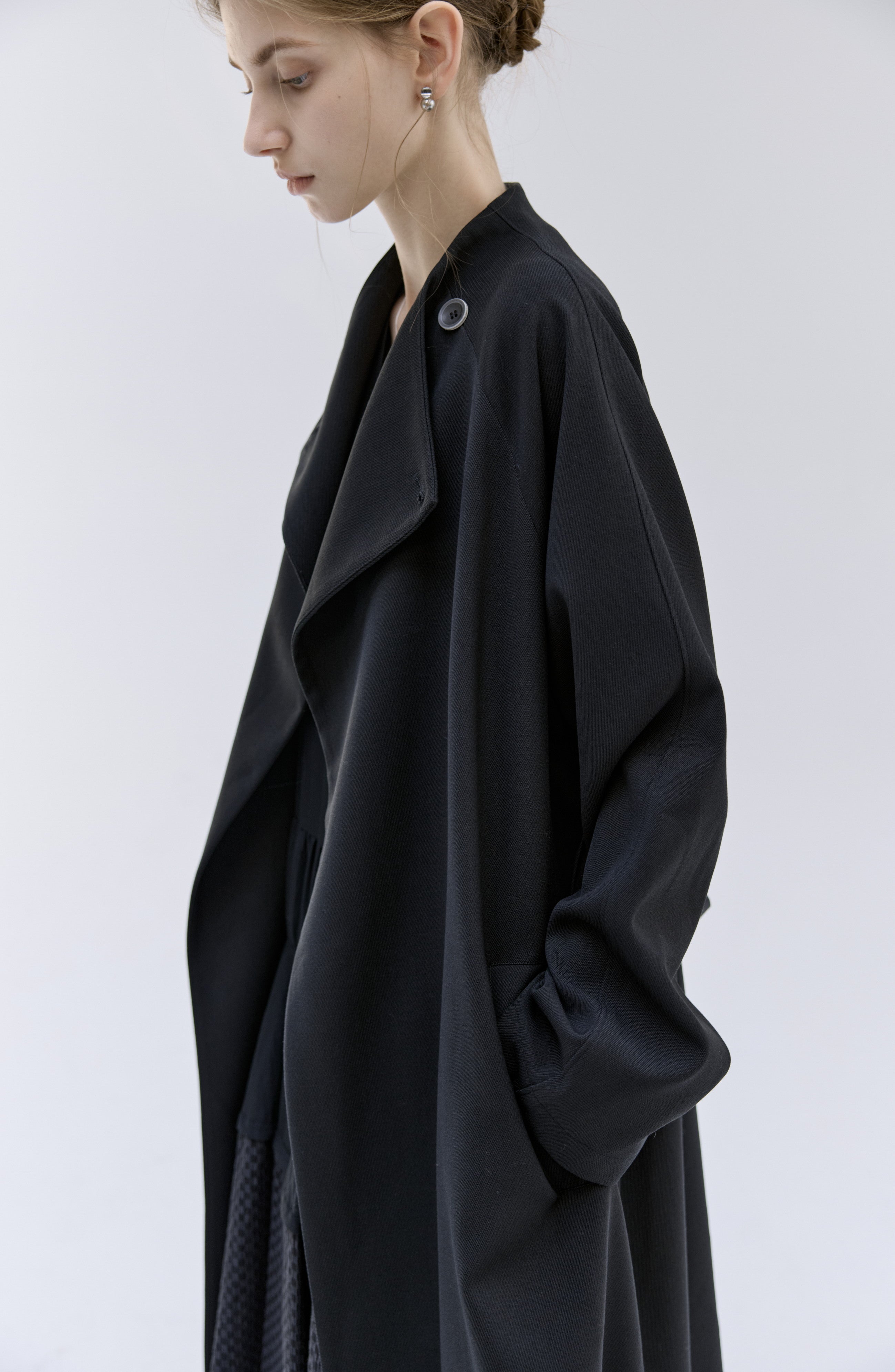 SMOOTH FLARE LAPEL TRENCH / スムースフレアラペルトレンチ