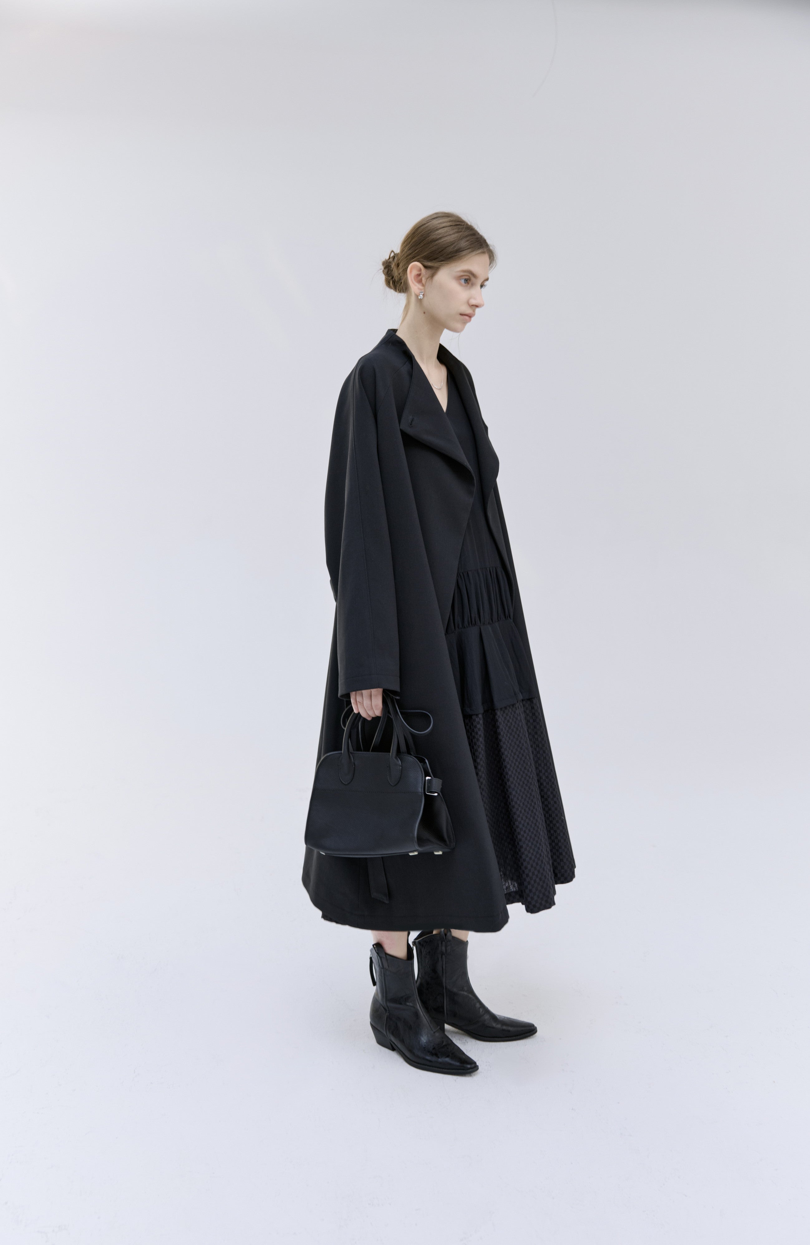 SMOOTH FLARE LAPEL TRENCH / スムースフレアラペルトレンチ