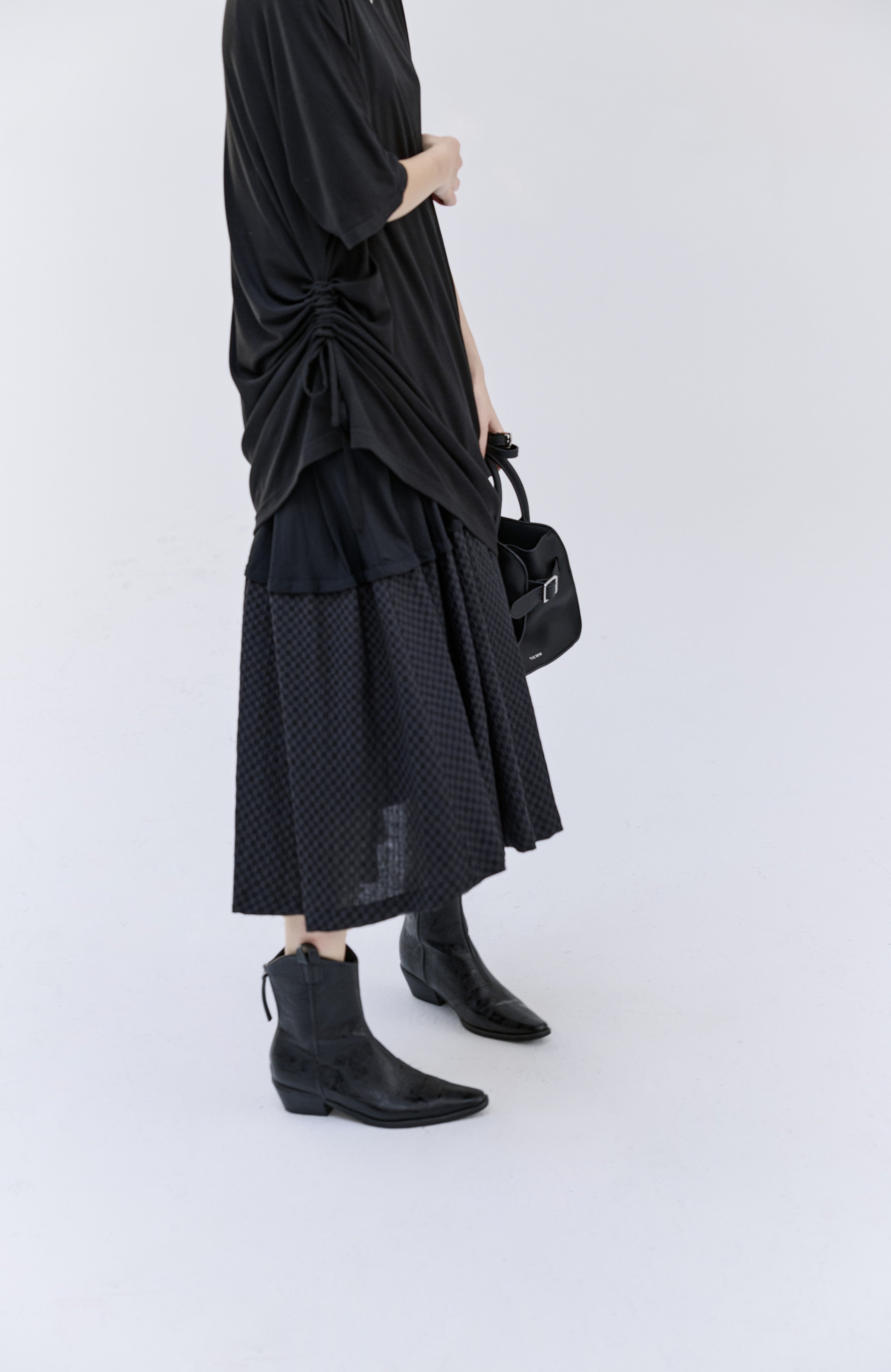 DRAWSTRING DRAPE T-SHIRT / ドローストリングドレープTシャツ