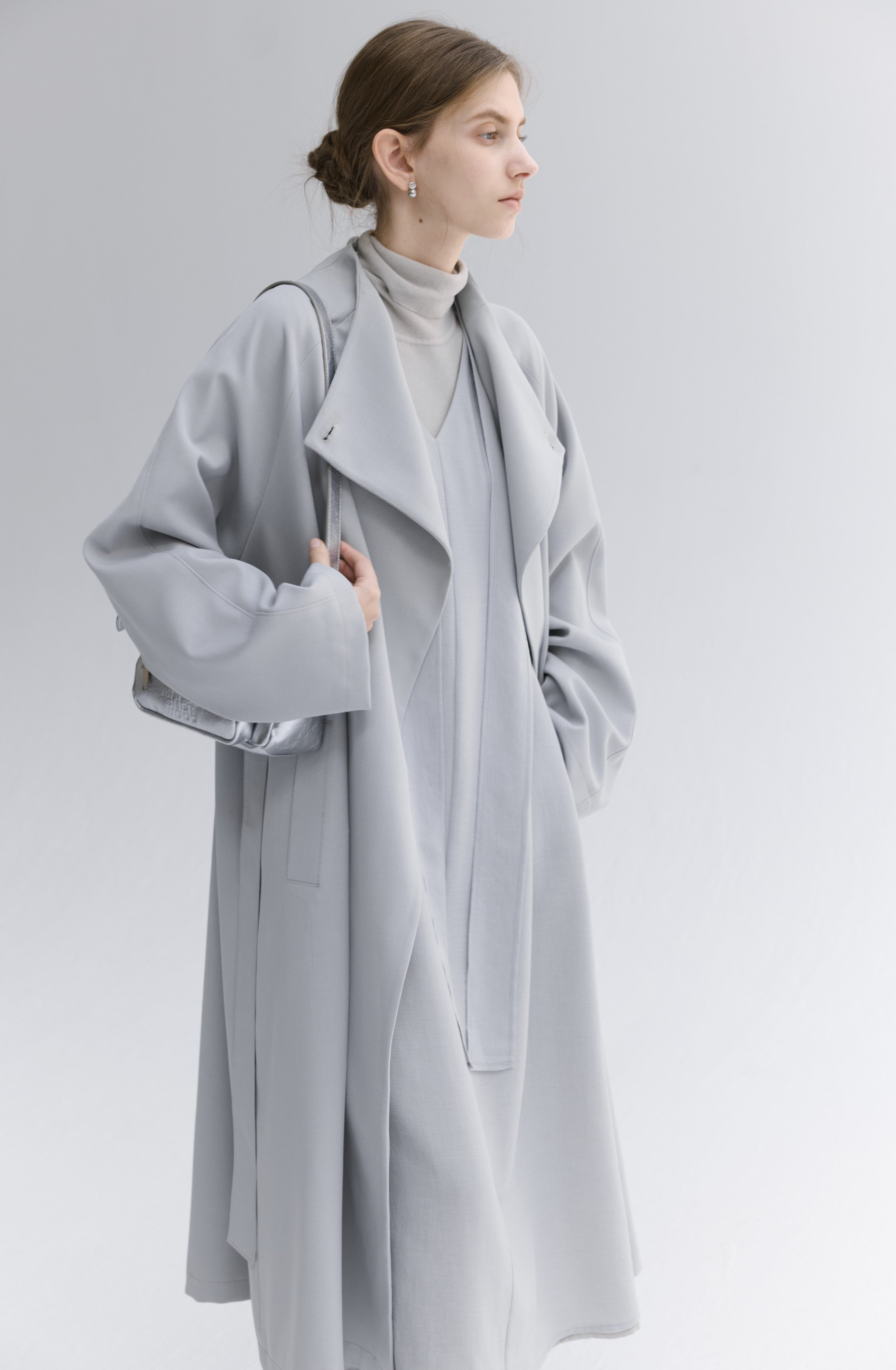 SMOOTH FLARE LAPEL TRENCH / スムースフレアラペルトレンチ