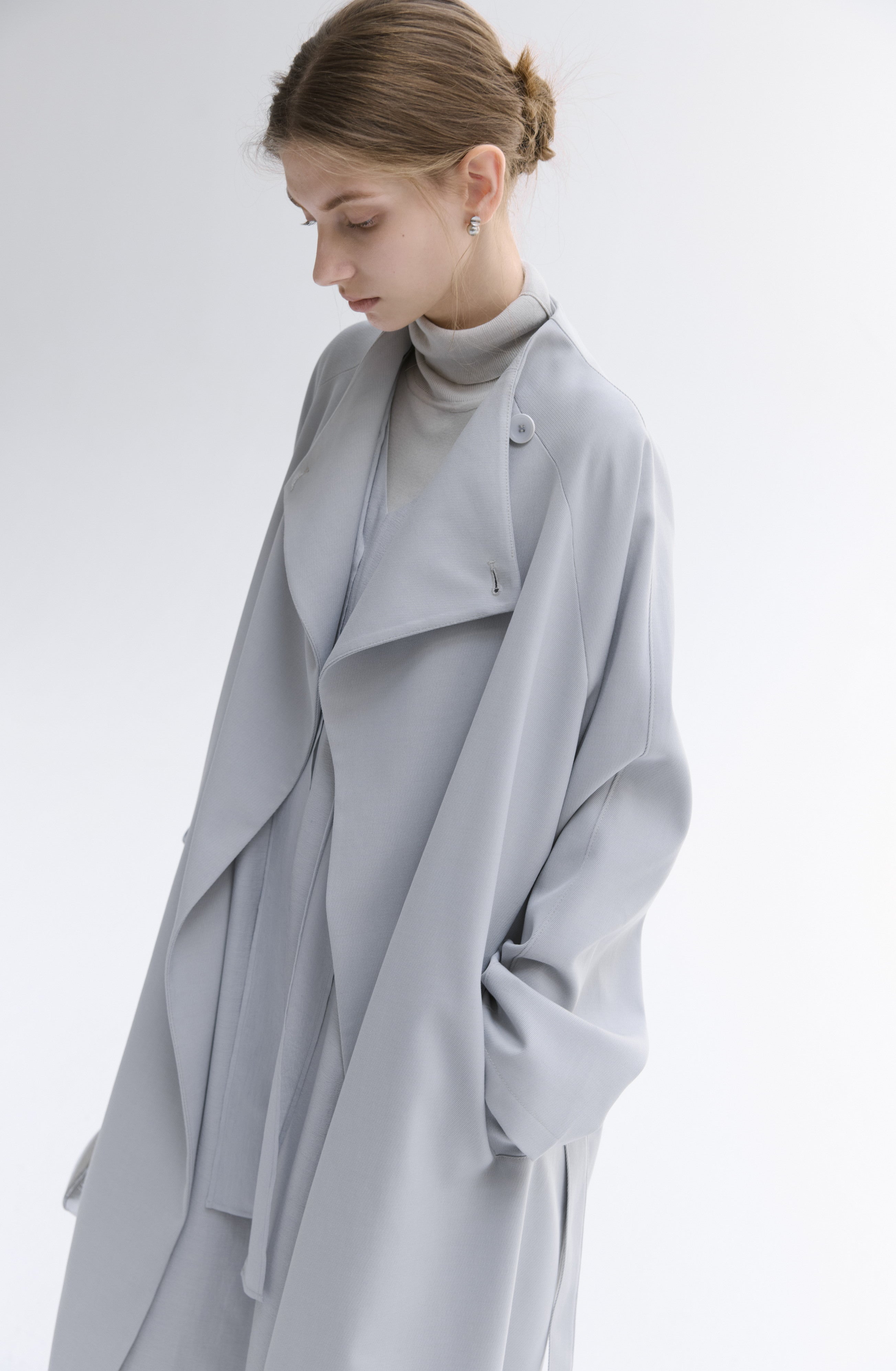 SMOOTH FLARE LAPEL TRENCH / スムースフレアラペルトレンチ