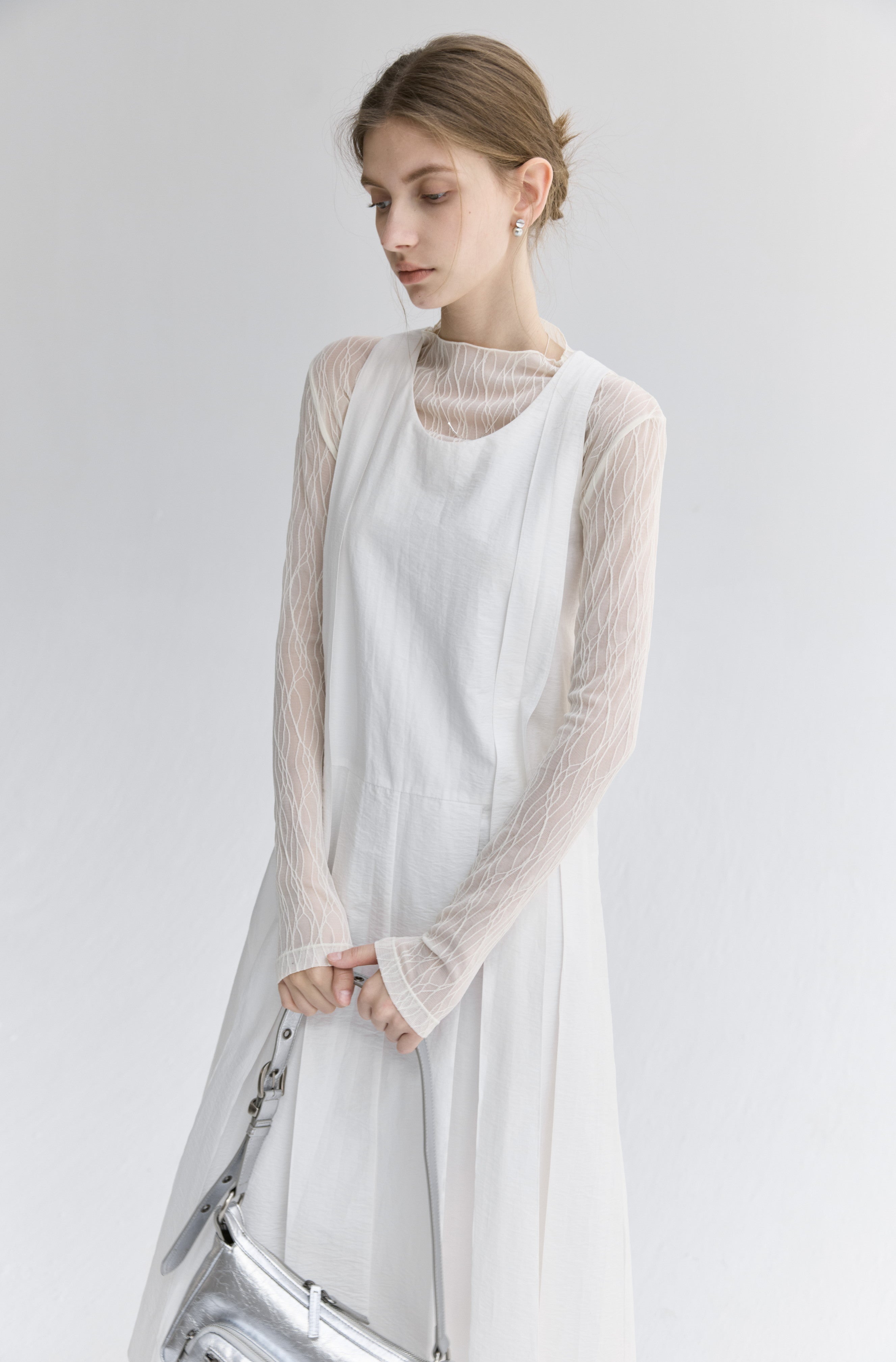 PLEATED SENSE NATURAL DRESS / プリーツセンスナチュラルワンピース