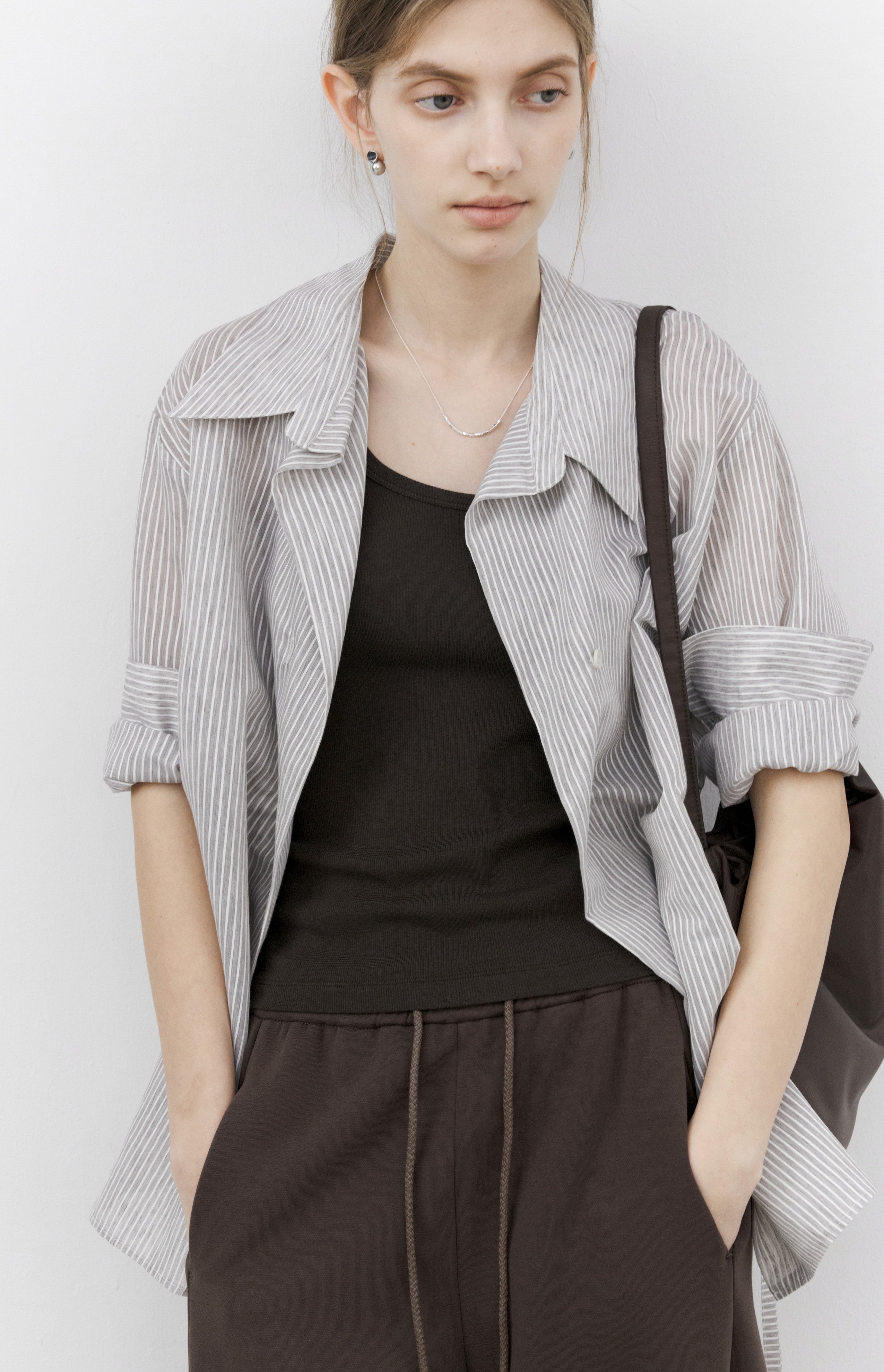 STRING MARK STRIPE SHIRT / ストリングマークストライプシャツ