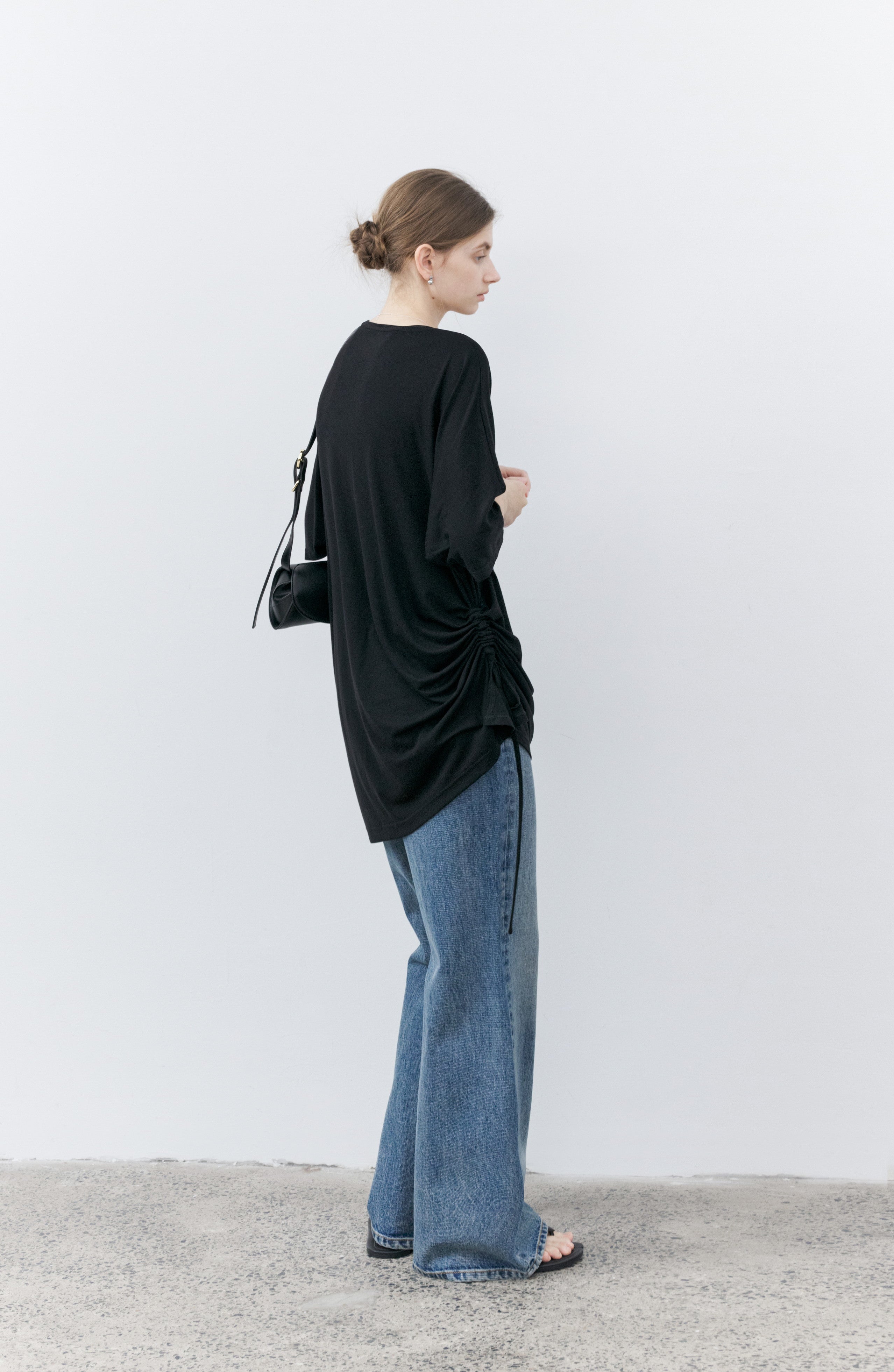DRAWSTRING DRAPE T-SHIRT / ドローストリングドレープTシャツ