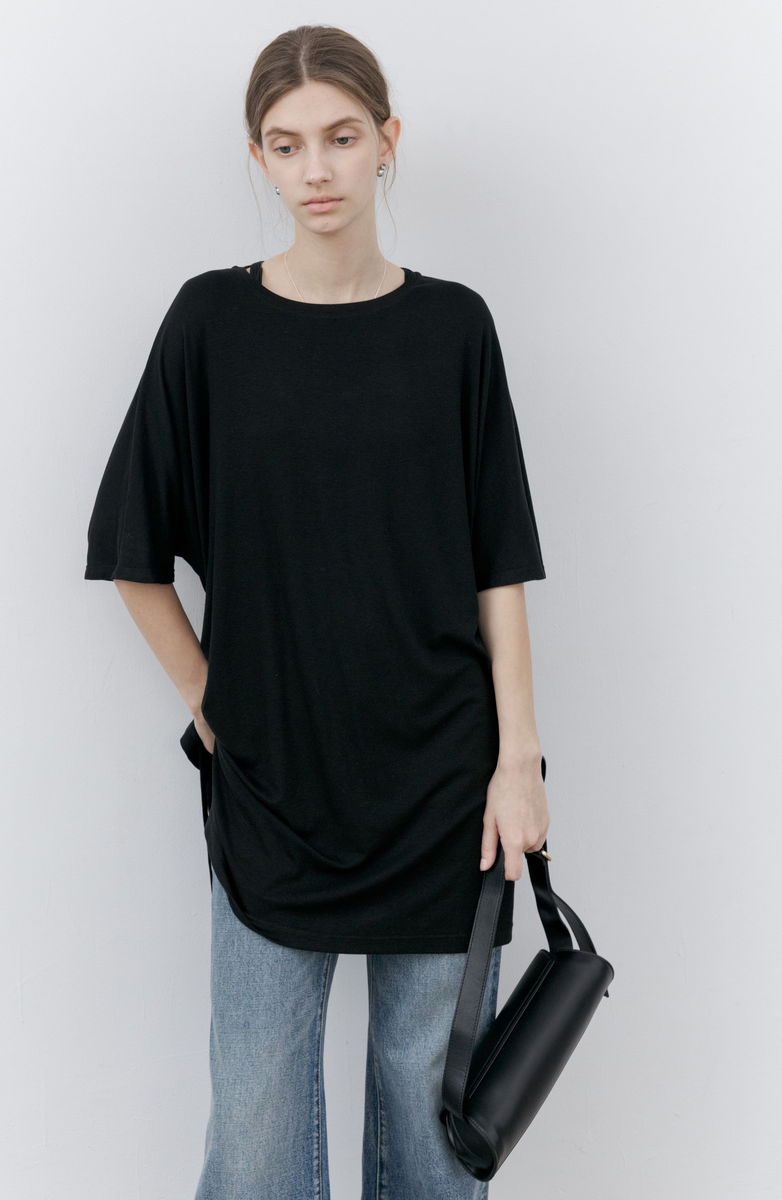 DRAWSTRING DRAPE T-SHIRT / ドローストリングドレープTシャツ