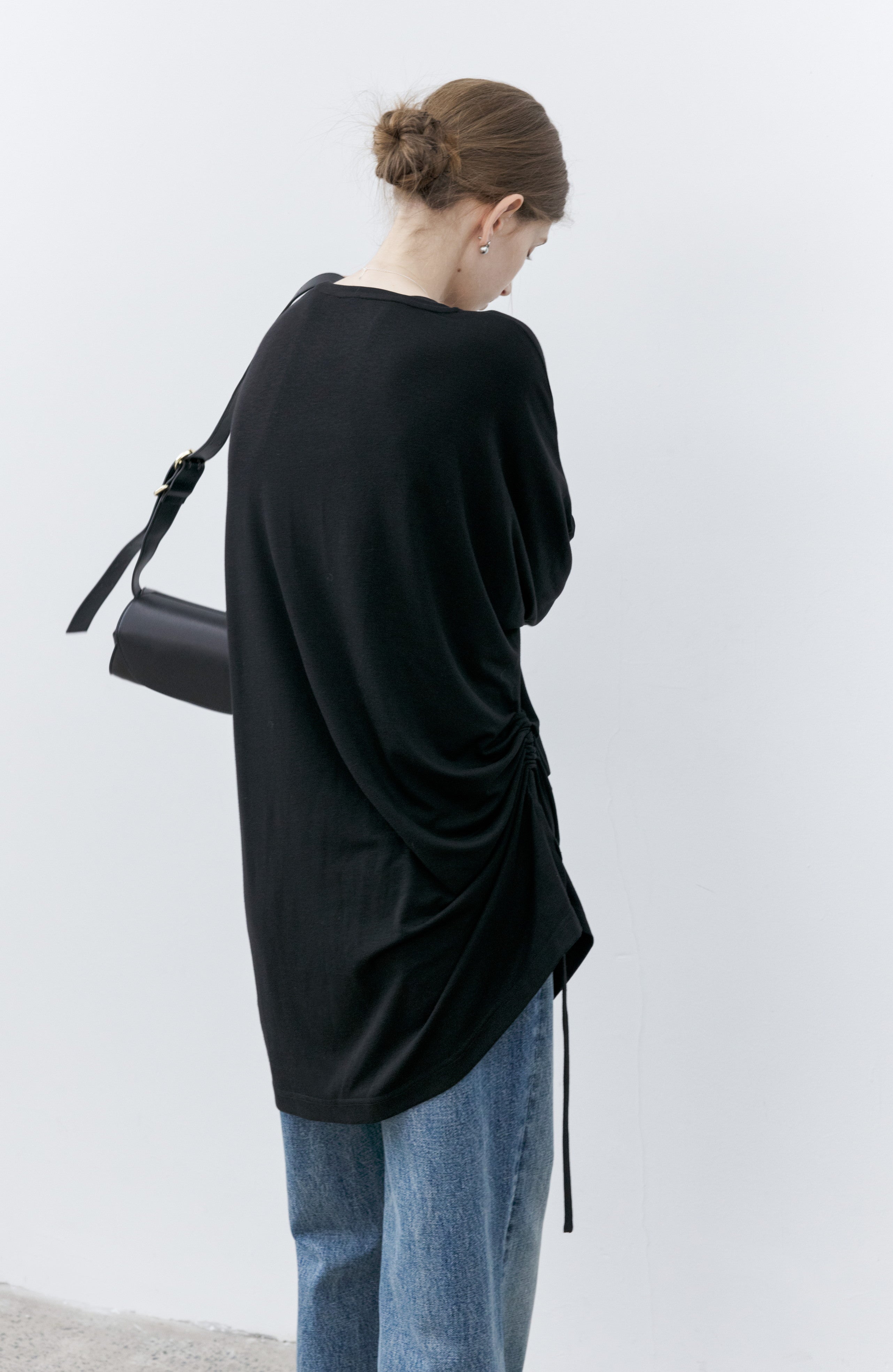 DRAWSTRING DRAPE T-SHIRT / ドローストリングドレープTシャツ