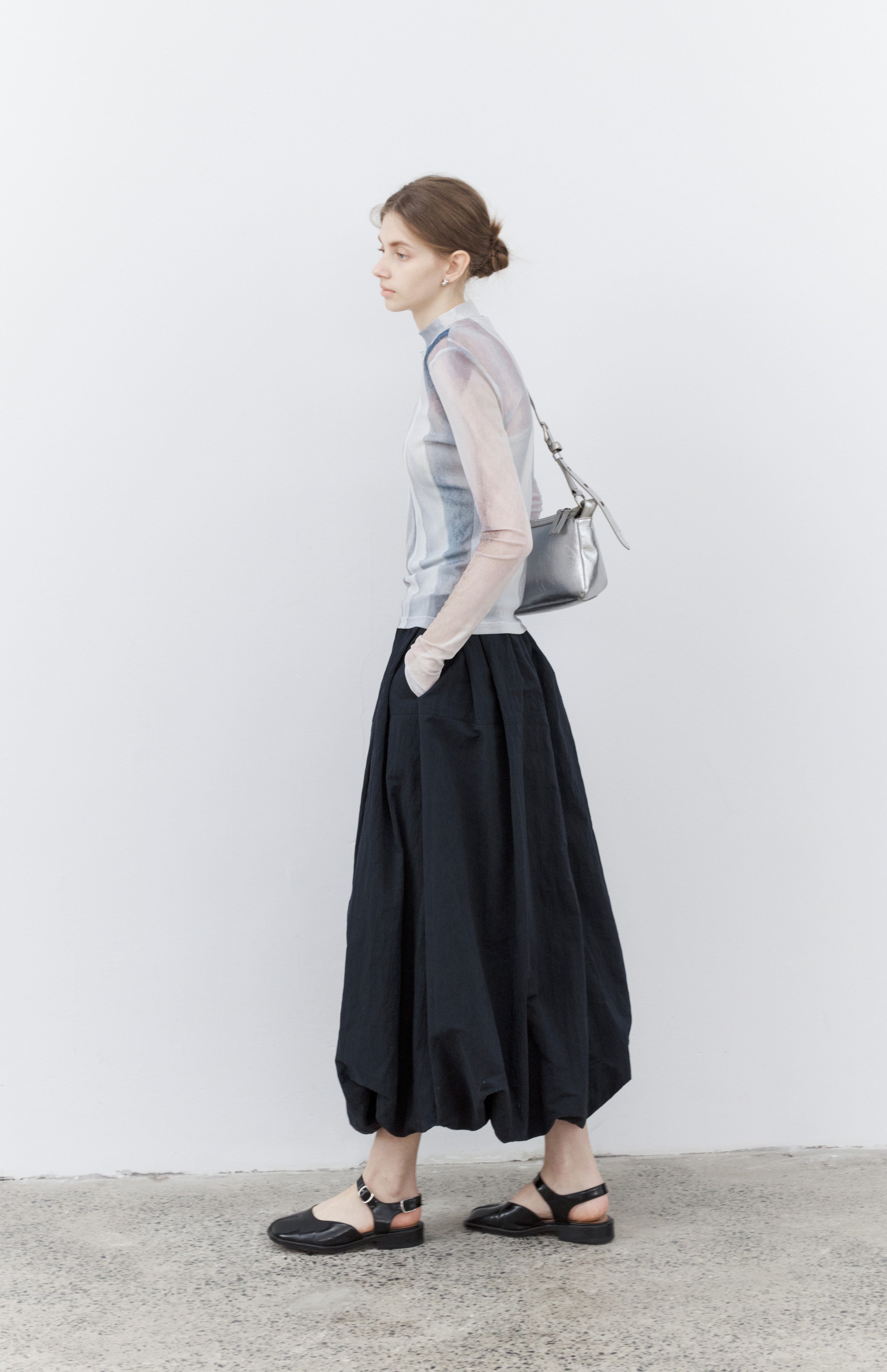 HEM BALLOON WRINKLE SKIRT