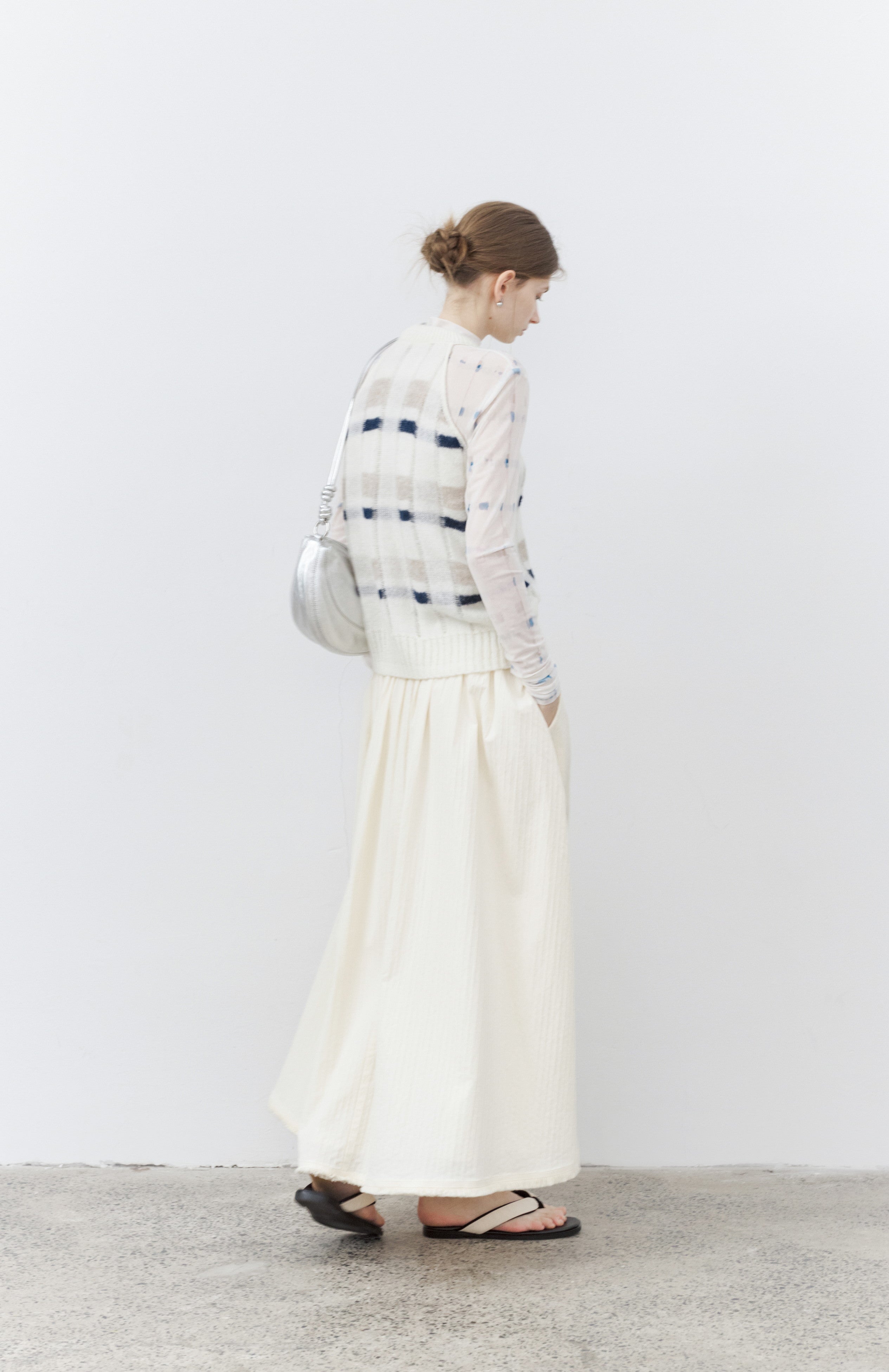 WATER PLAID SHEER TOP / ウォーターチェックシアートップ