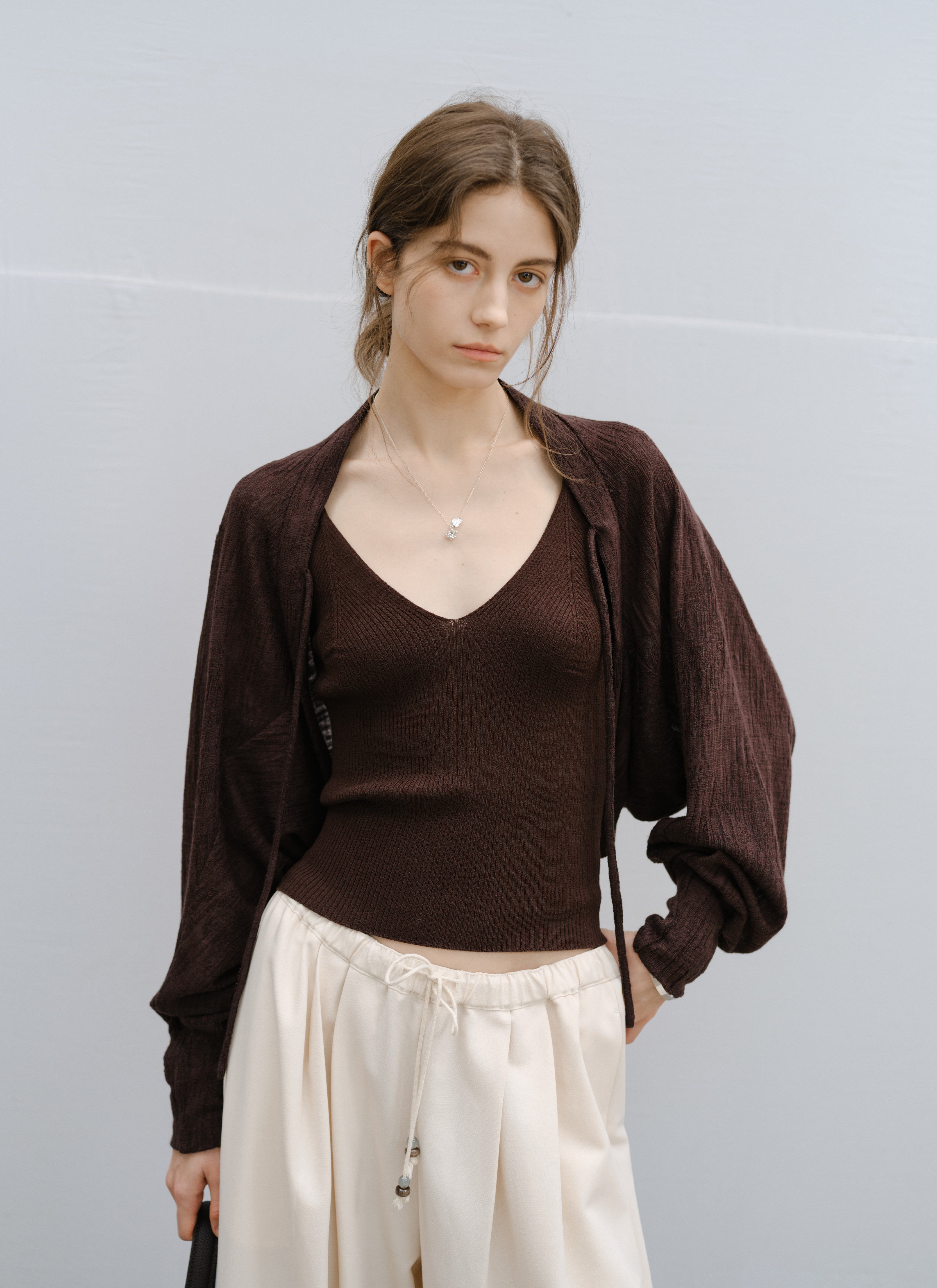 DRAPE SHORT BOLERO CARDIGAN / ドレープショートボレロカーディガン