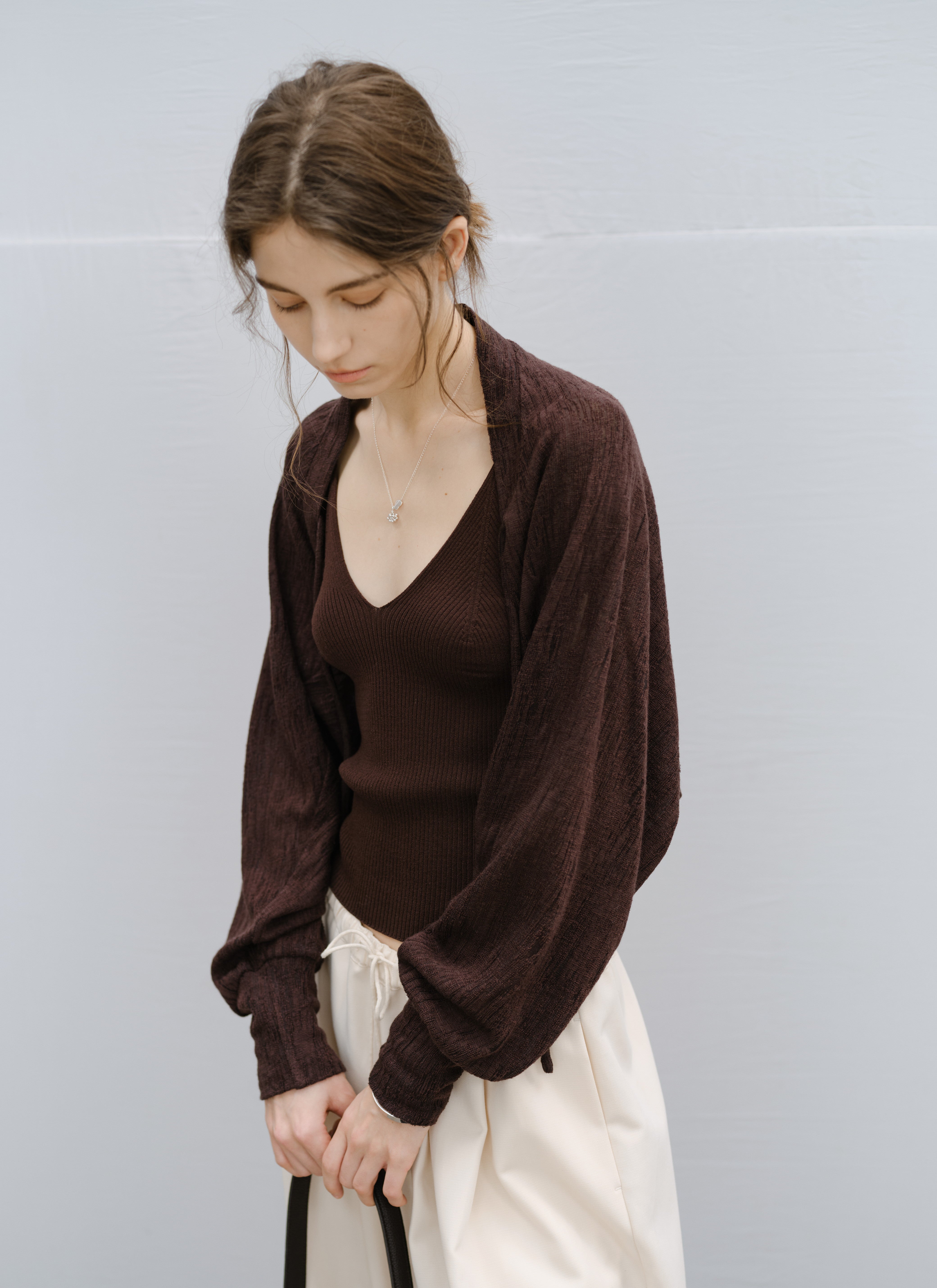 DRAPE SHORT BOLERO CARDIGAN / ドレープショートボレロカーディガン