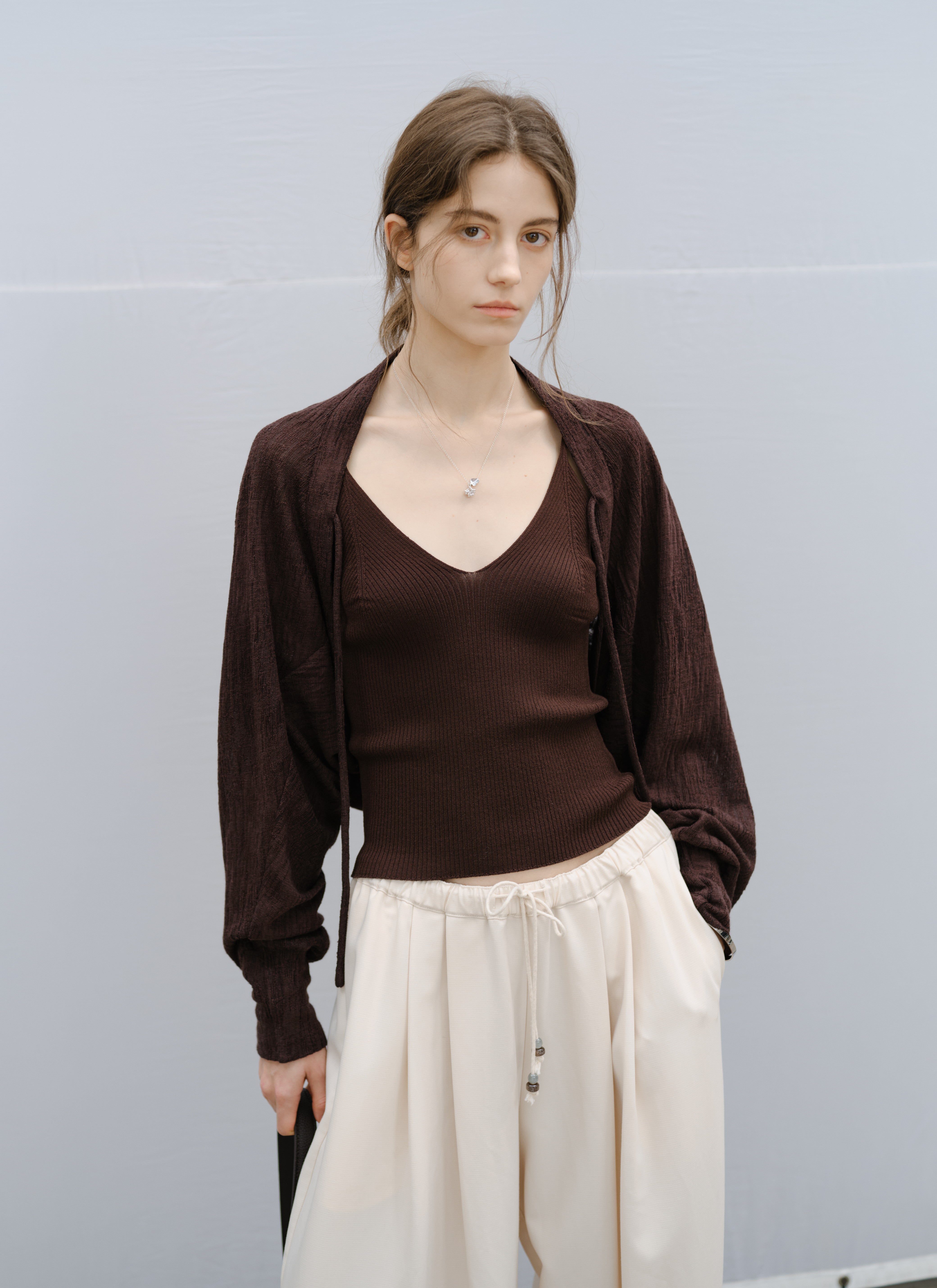DRAPE SHORT BOLERO CARDIGAN / ドレープショートボレロカーディガン