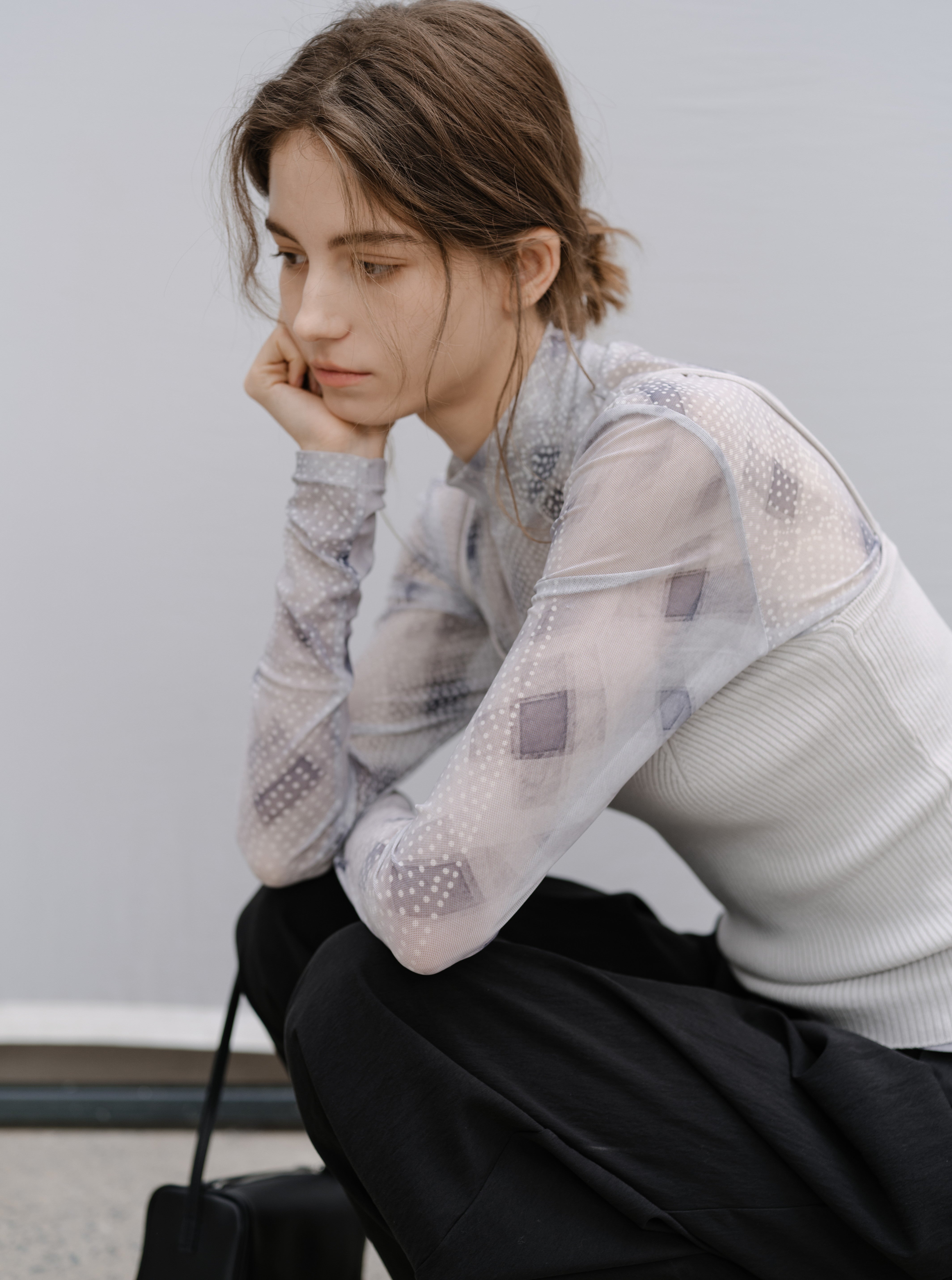 GRID DESIGN SHEER TOP / グリッドデザインシアートップ