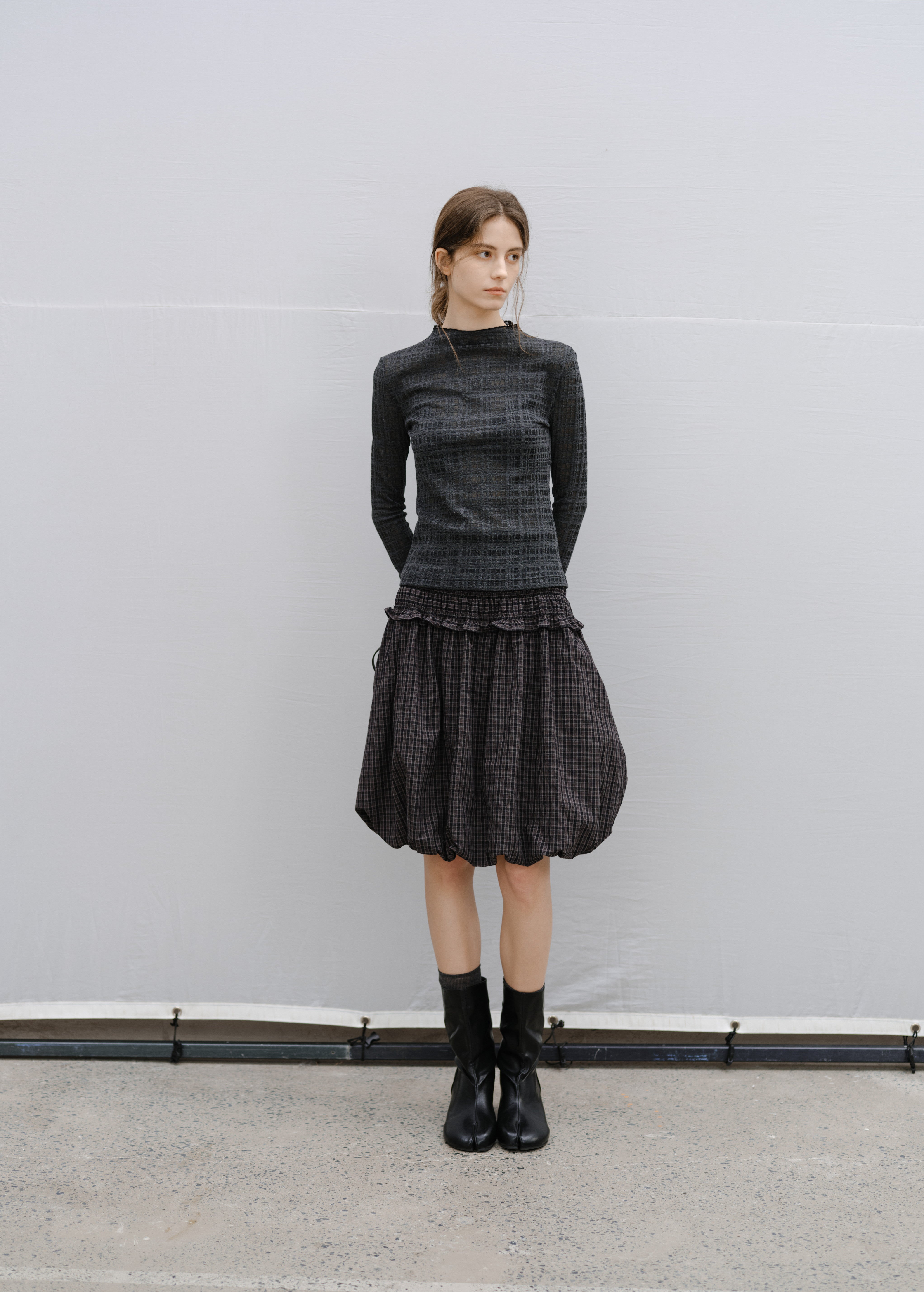 SHEER NET JACQUARD TOP