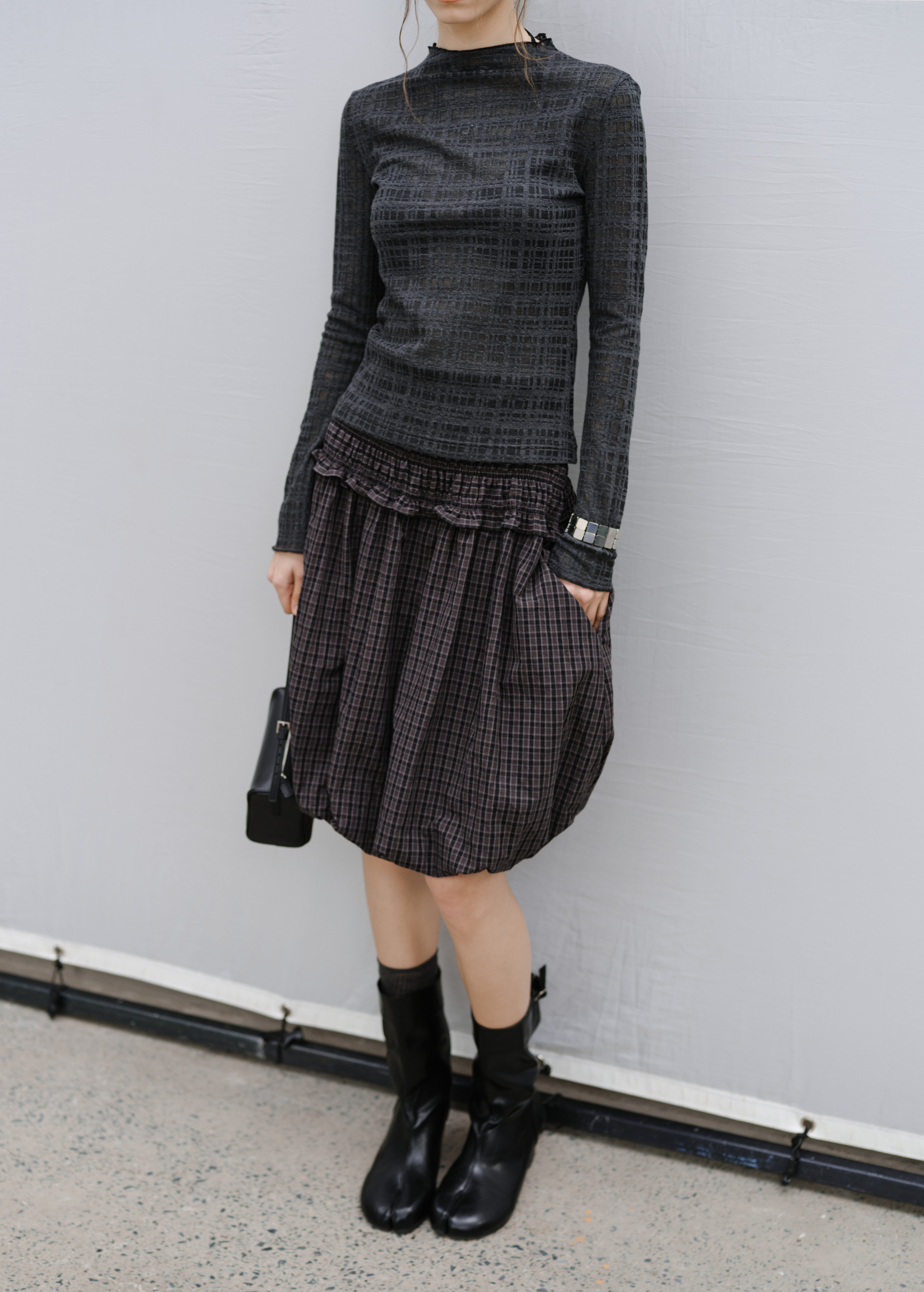 SHEER NET JACQUARD TOP