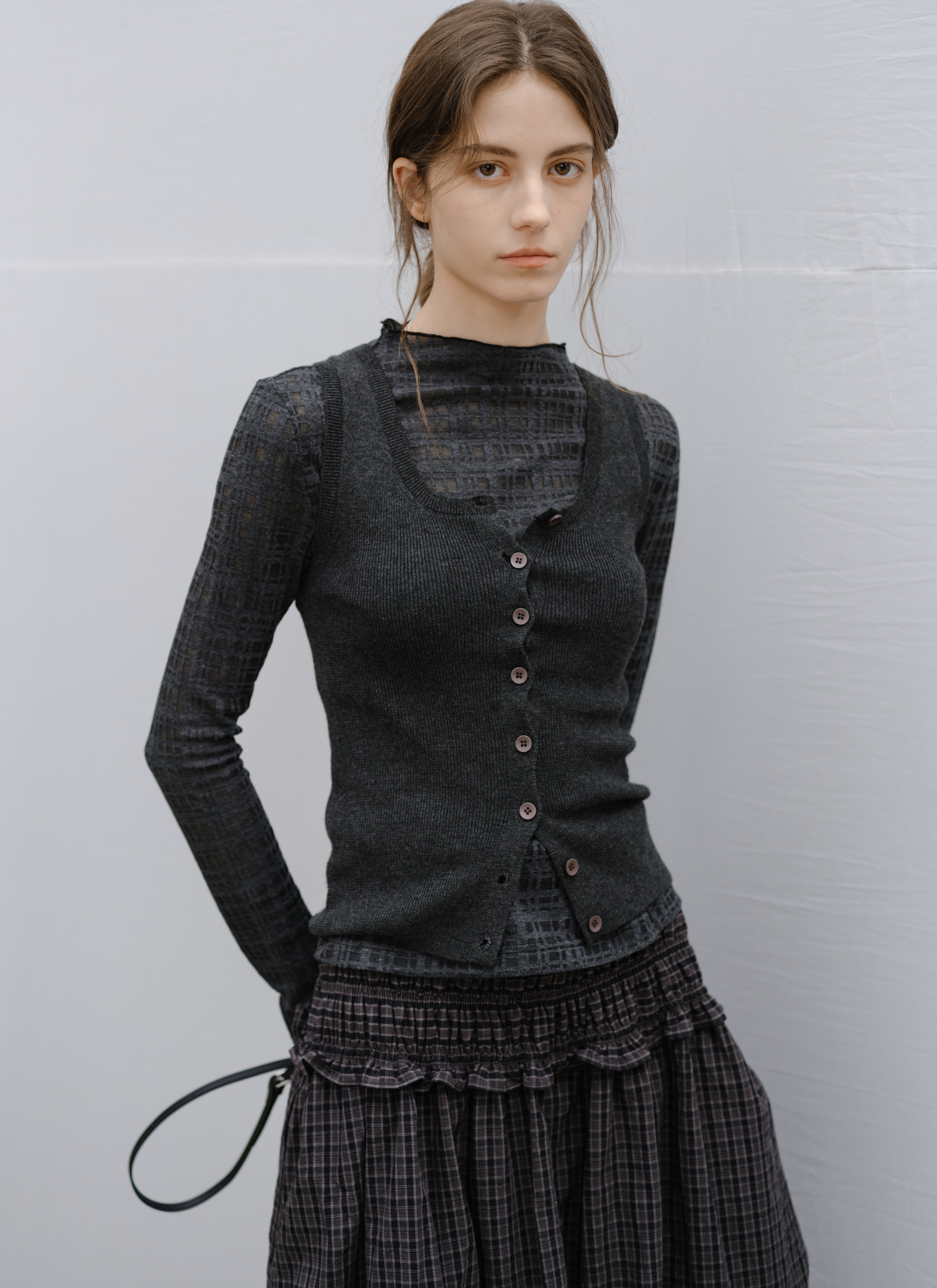 SHEER NET JACQUARD TOP