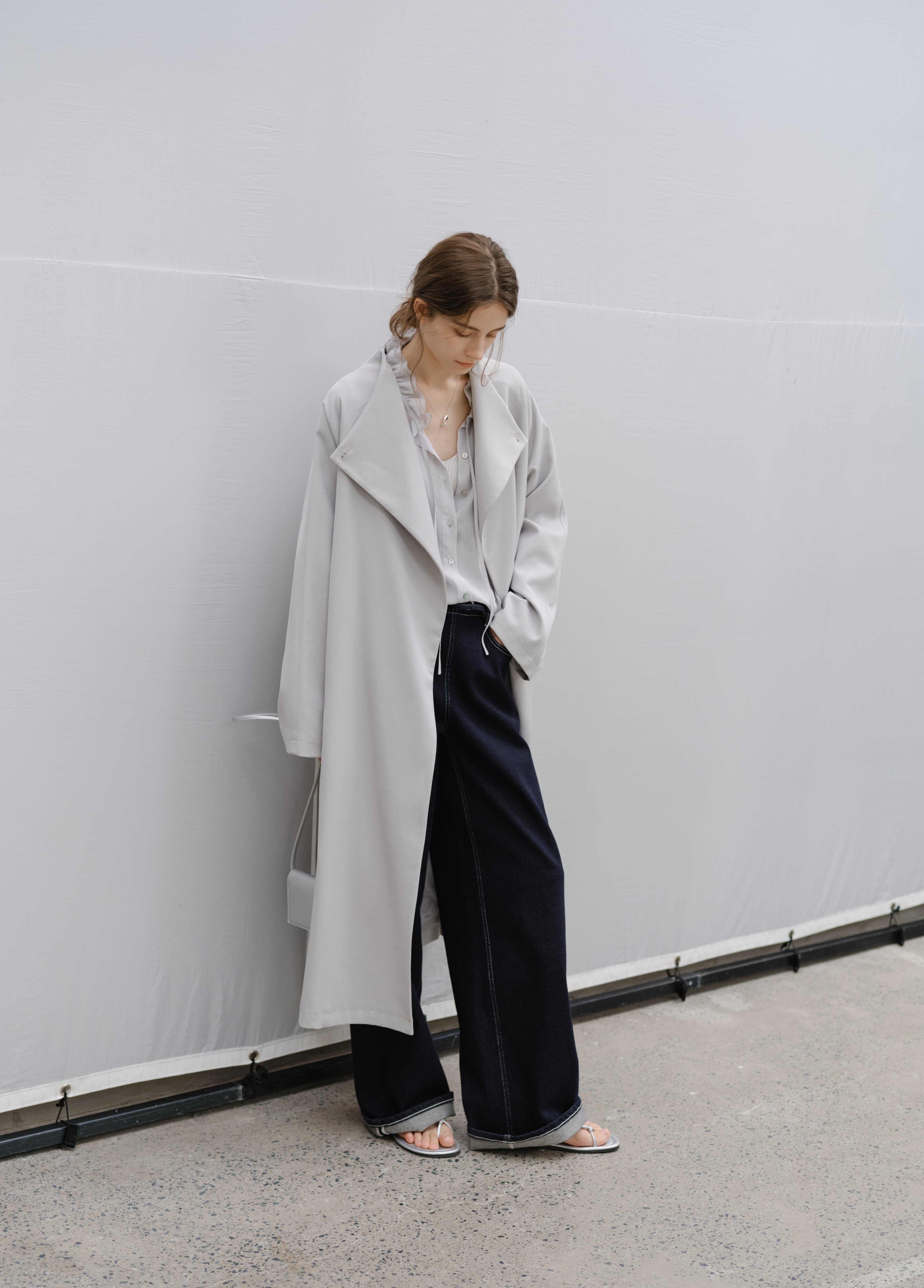 SHEER FRILL DRAPE BLOUSE / 시어프릴드 레이프 블라우스