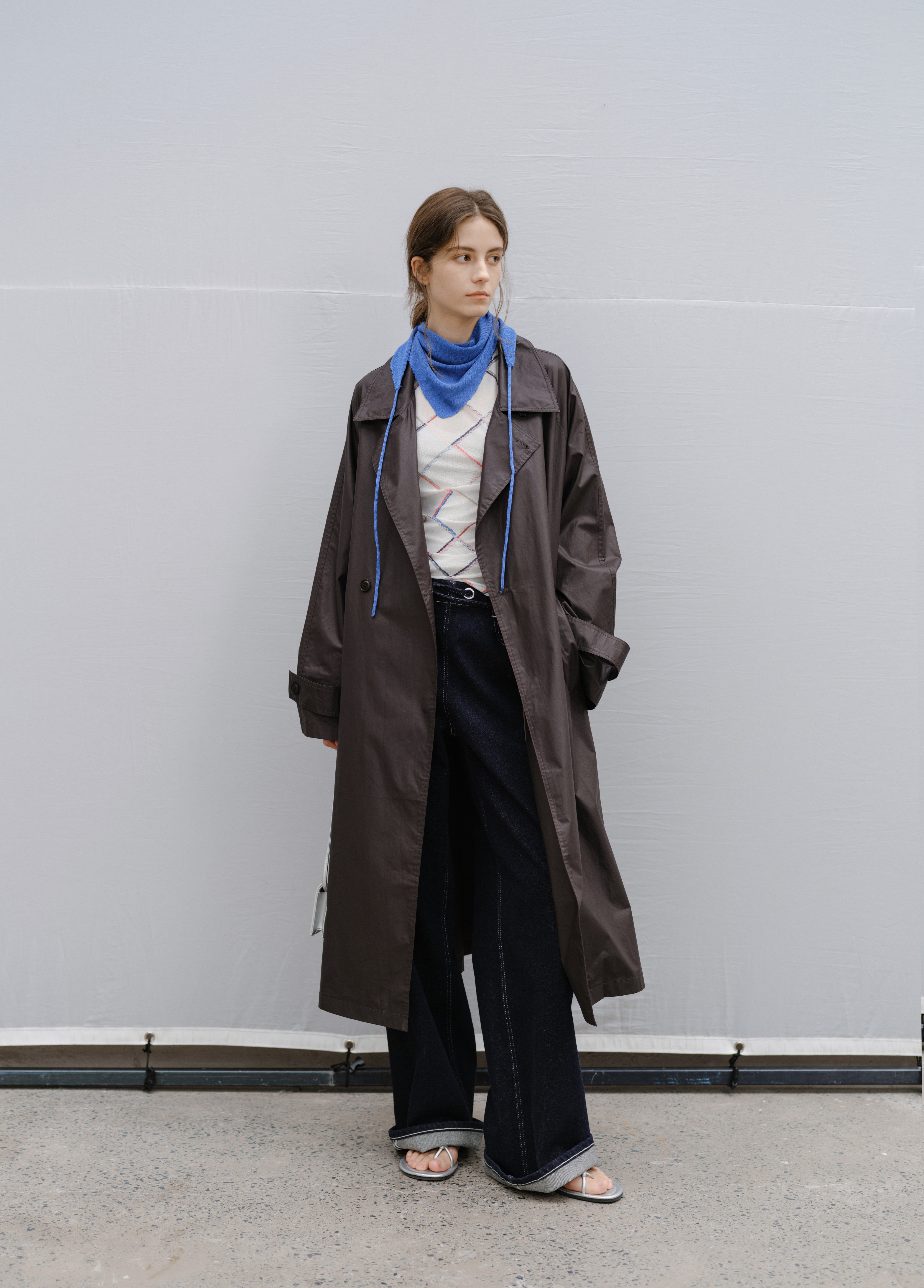 COATING TEXTURE LONG TRENCH / コーティングテクスチャーロングトレンチ