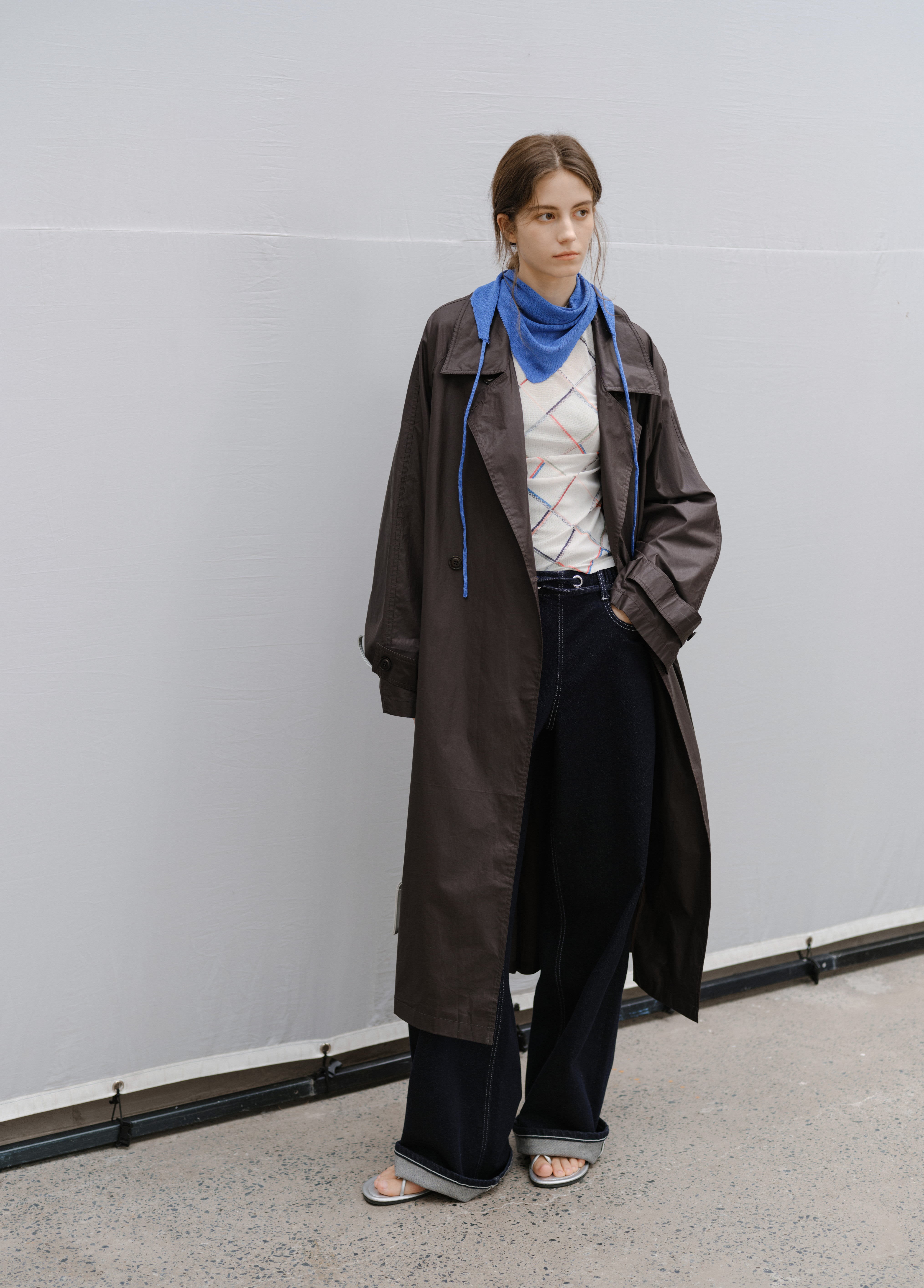 COATING TEXTURE LONG TRENCH / コーティングテクスチャーロングトレンチ