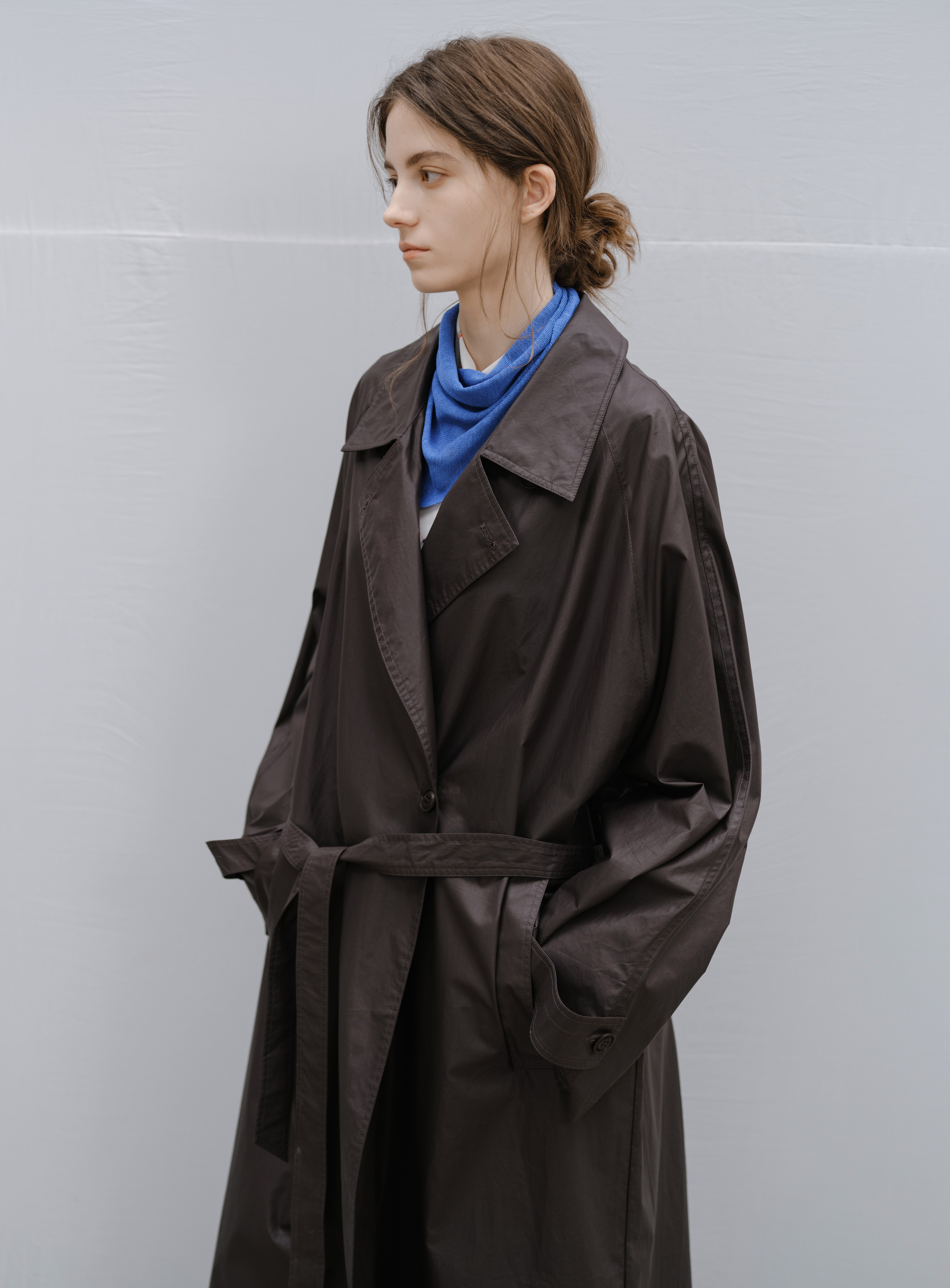 COATING TEXTURE LONG TRENCH / コーティングテクスチャーロングトレンチ