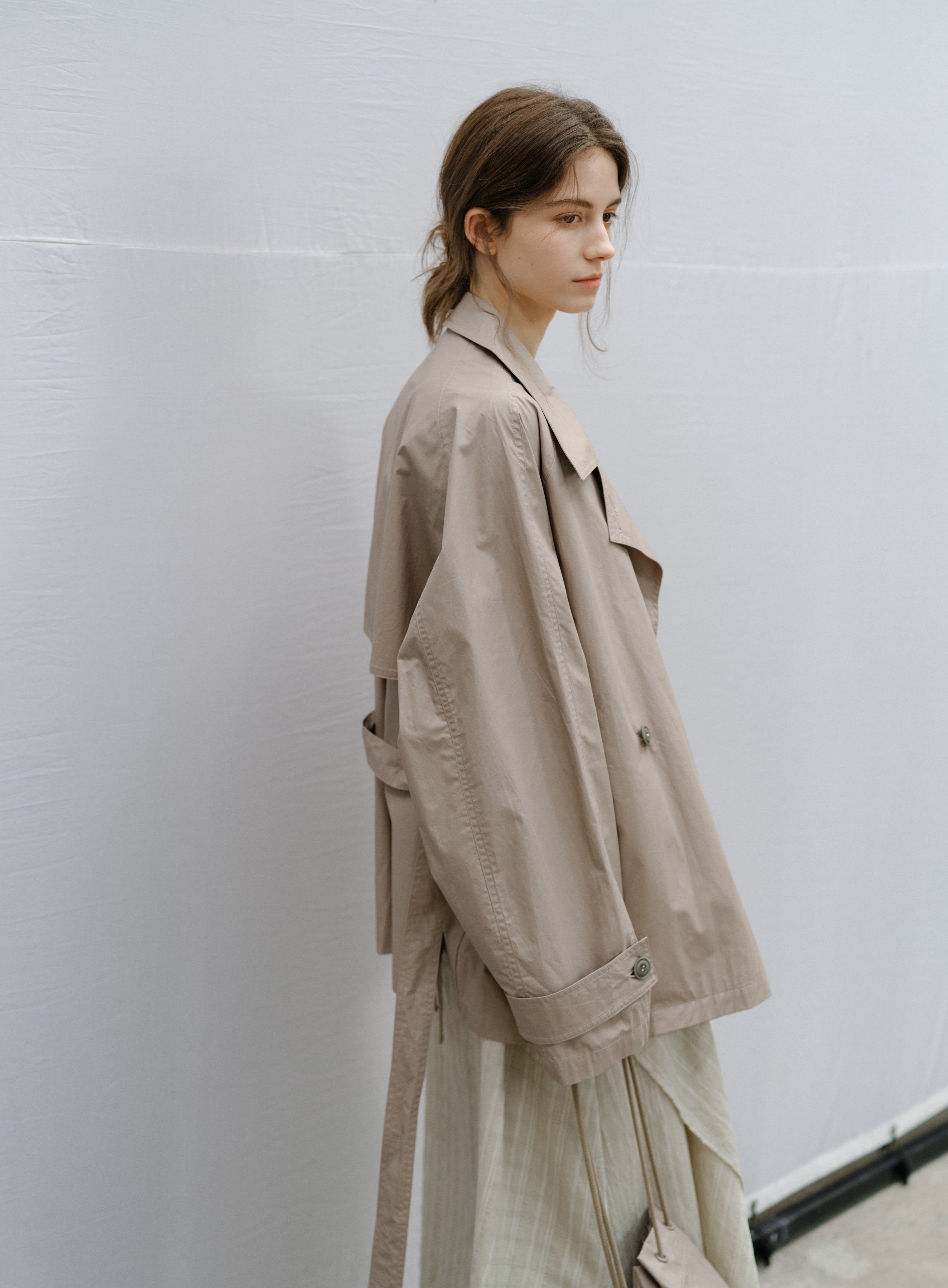 COATING TEXTURE MIDI TRENCH / コーティングテクスチャーミドルトレンチ