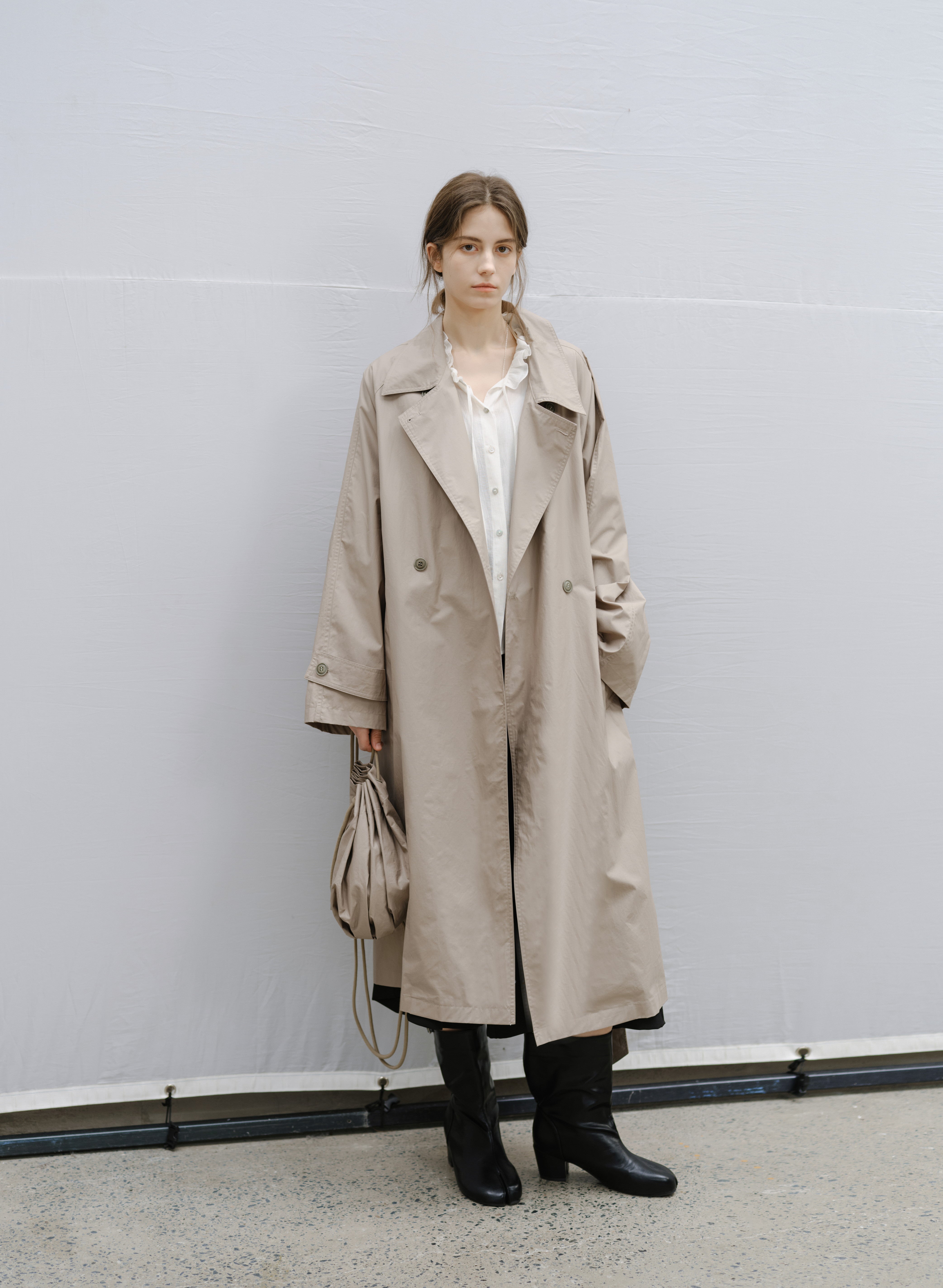 COATING TEXTURE LONG TRENCH / コーティングテクスチャーロングトレンチ