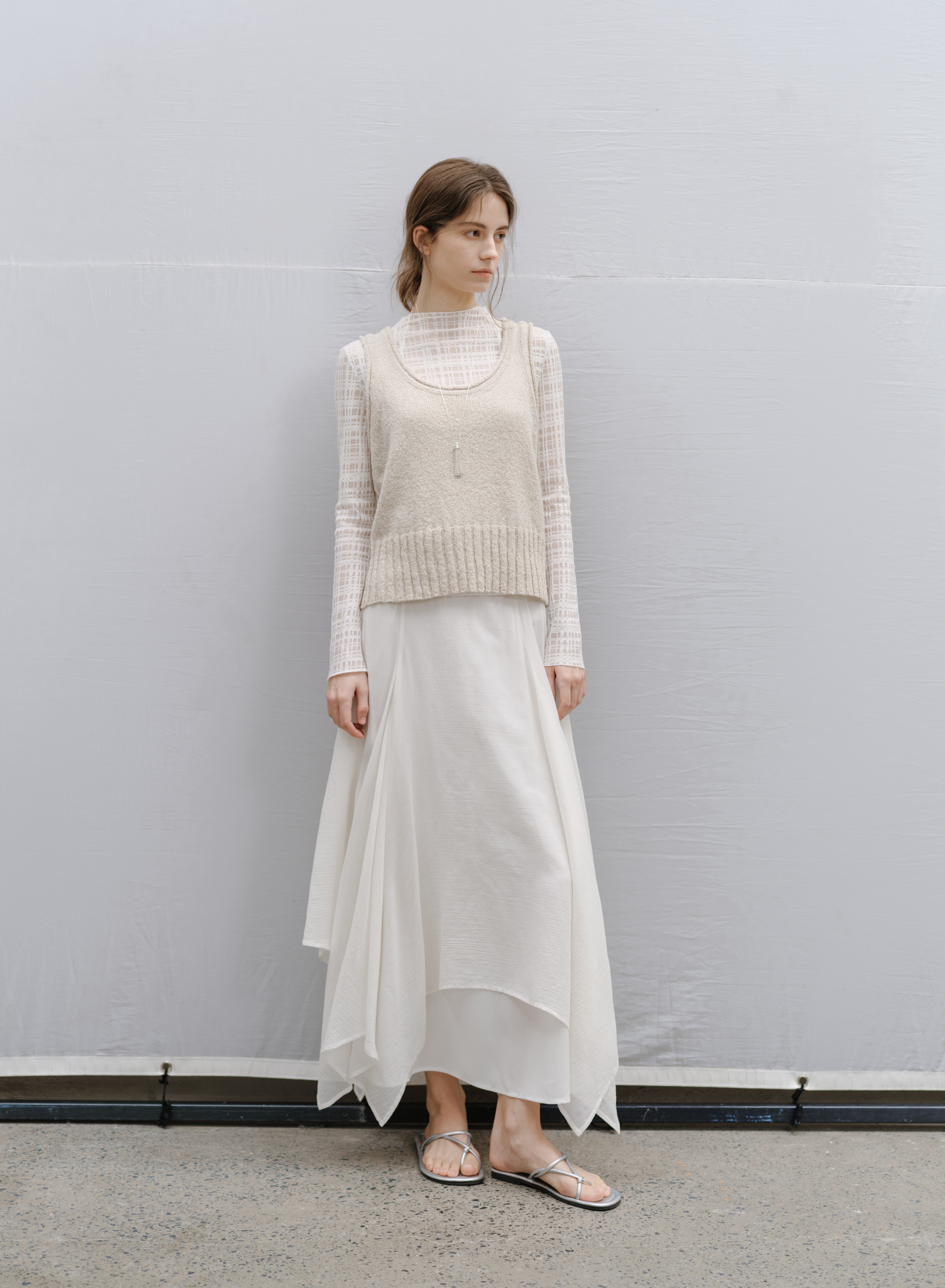 ROLL HEM KNIT VEST / ロールヘムニットベスト