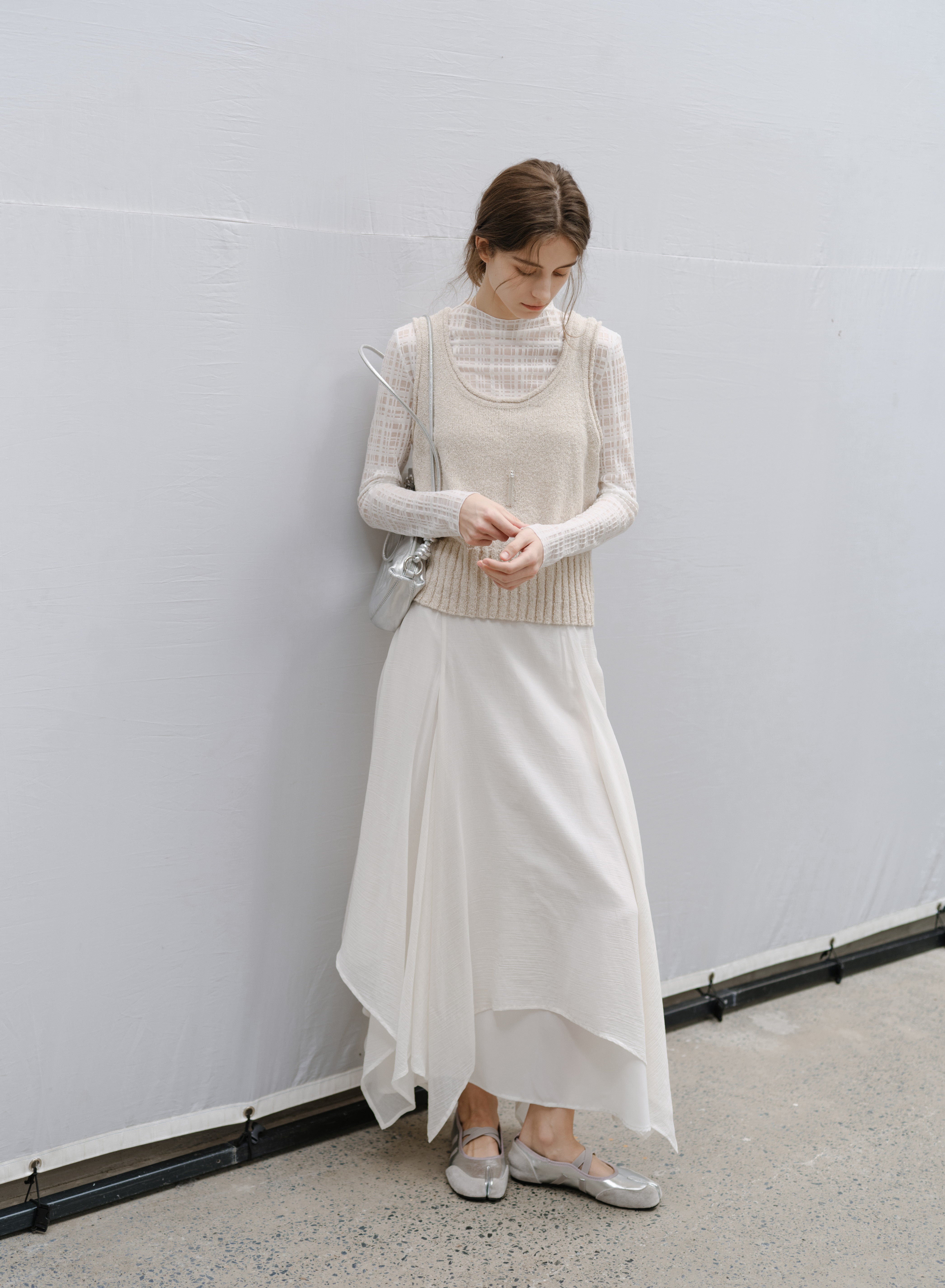 ROLL HEM KNIT VEST / ロールヘムニットベスト