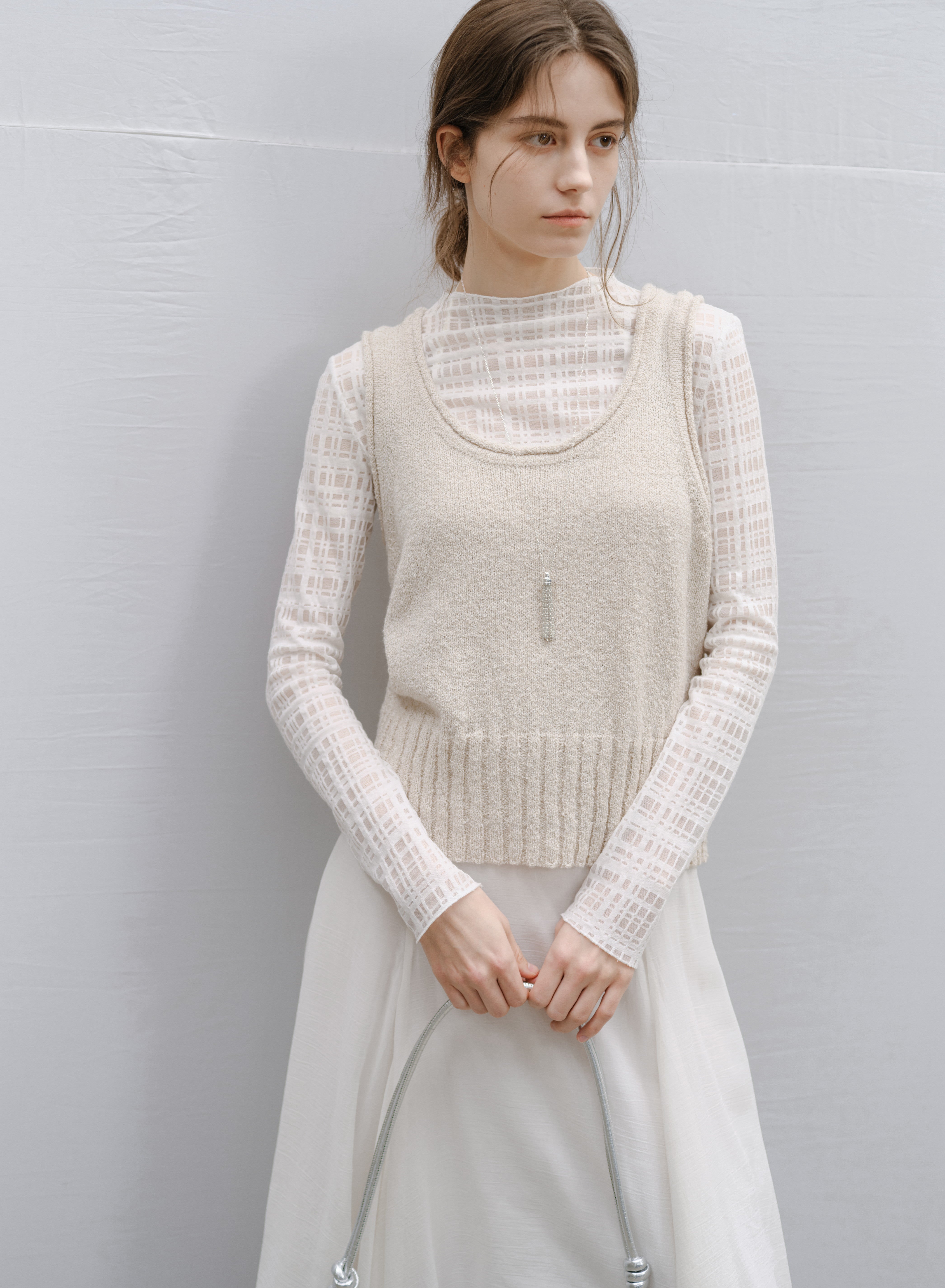 ROLL HEM KNIT VEST / 롤헴 니트 베스트