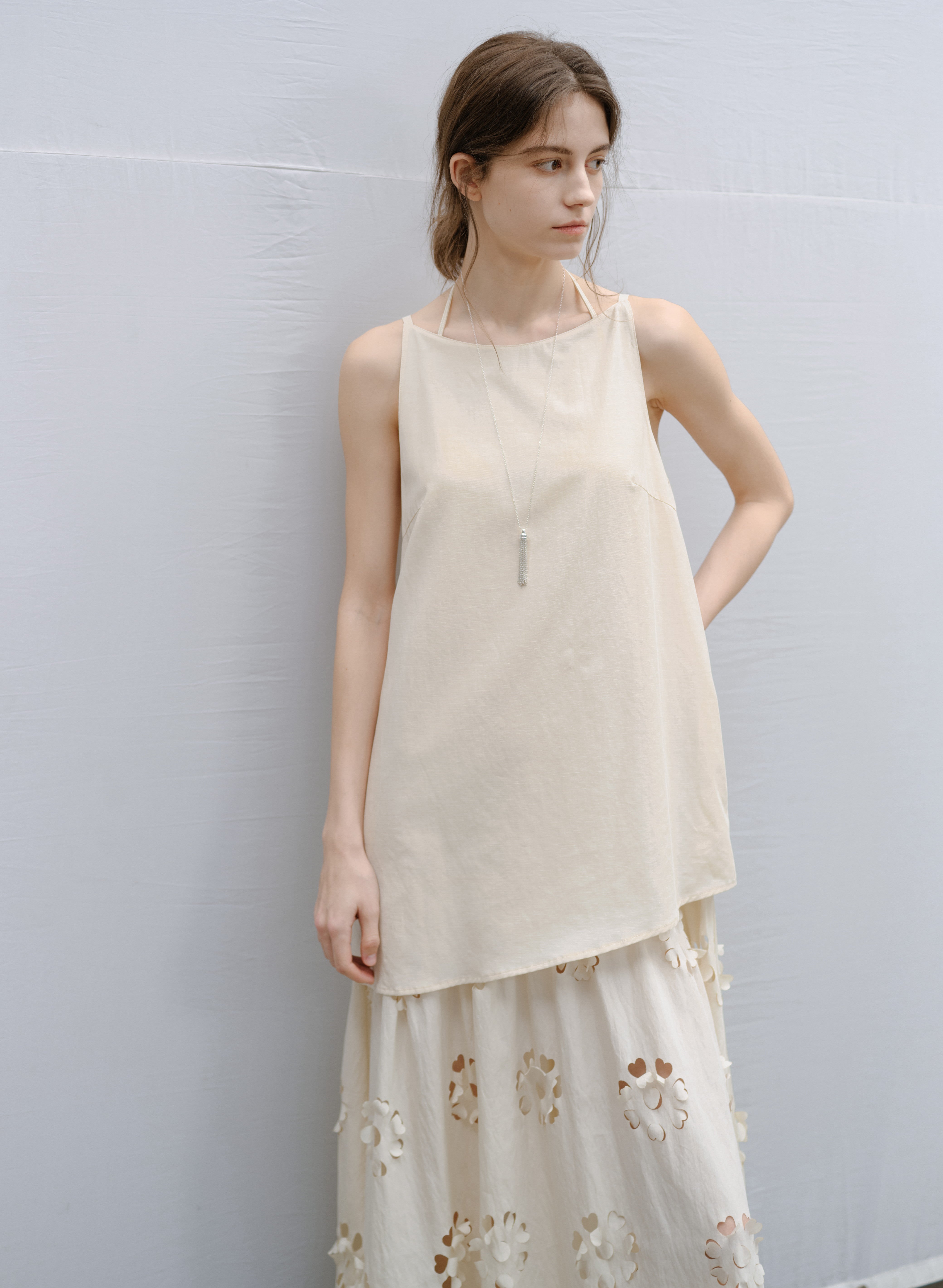 FLOWER CUT DOCKING DRESS / フラワーカットドッキングワンピース