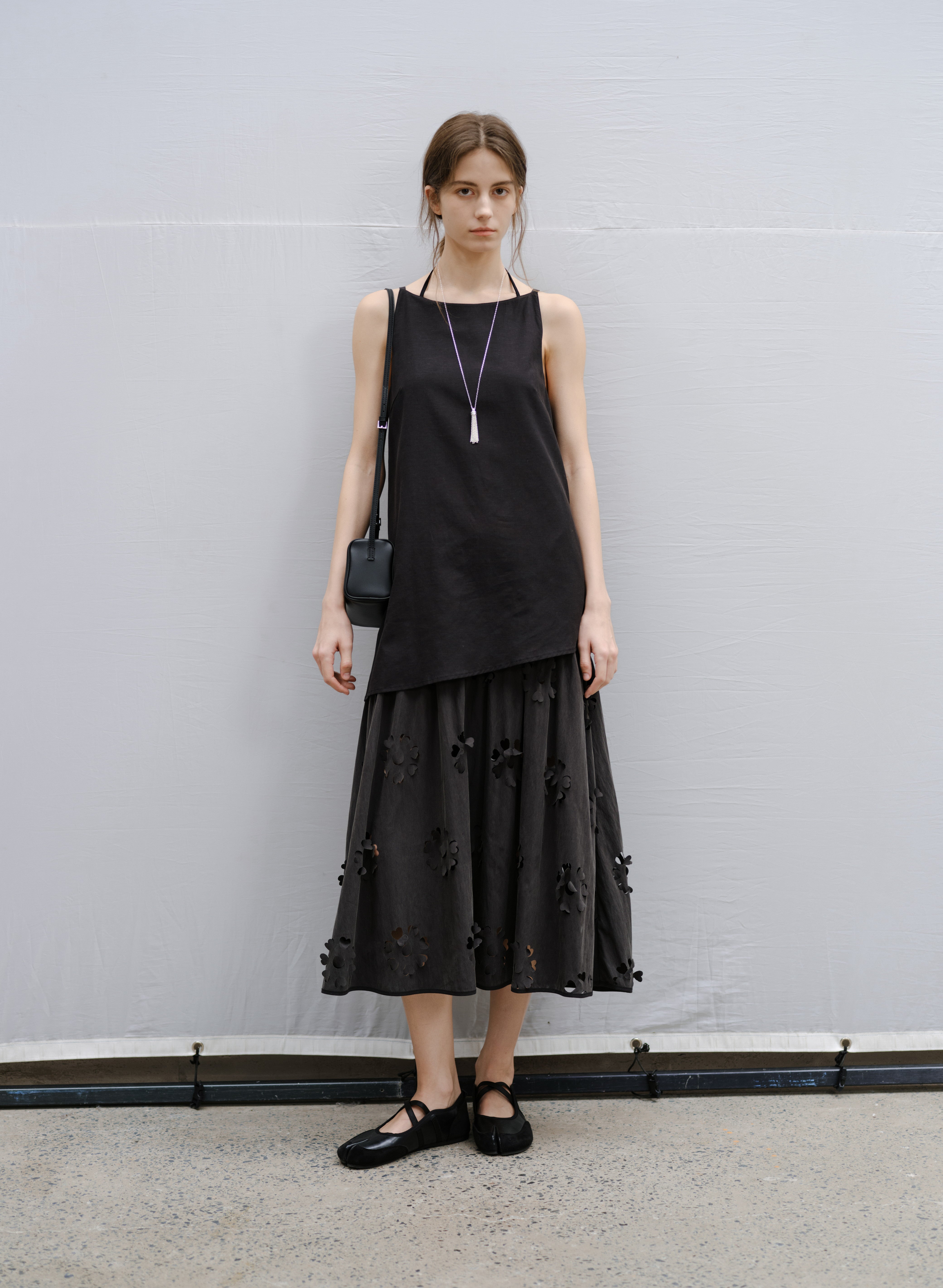 FLOWER CUT DOCKING DRESS / フラワーカットドッキングワンピース