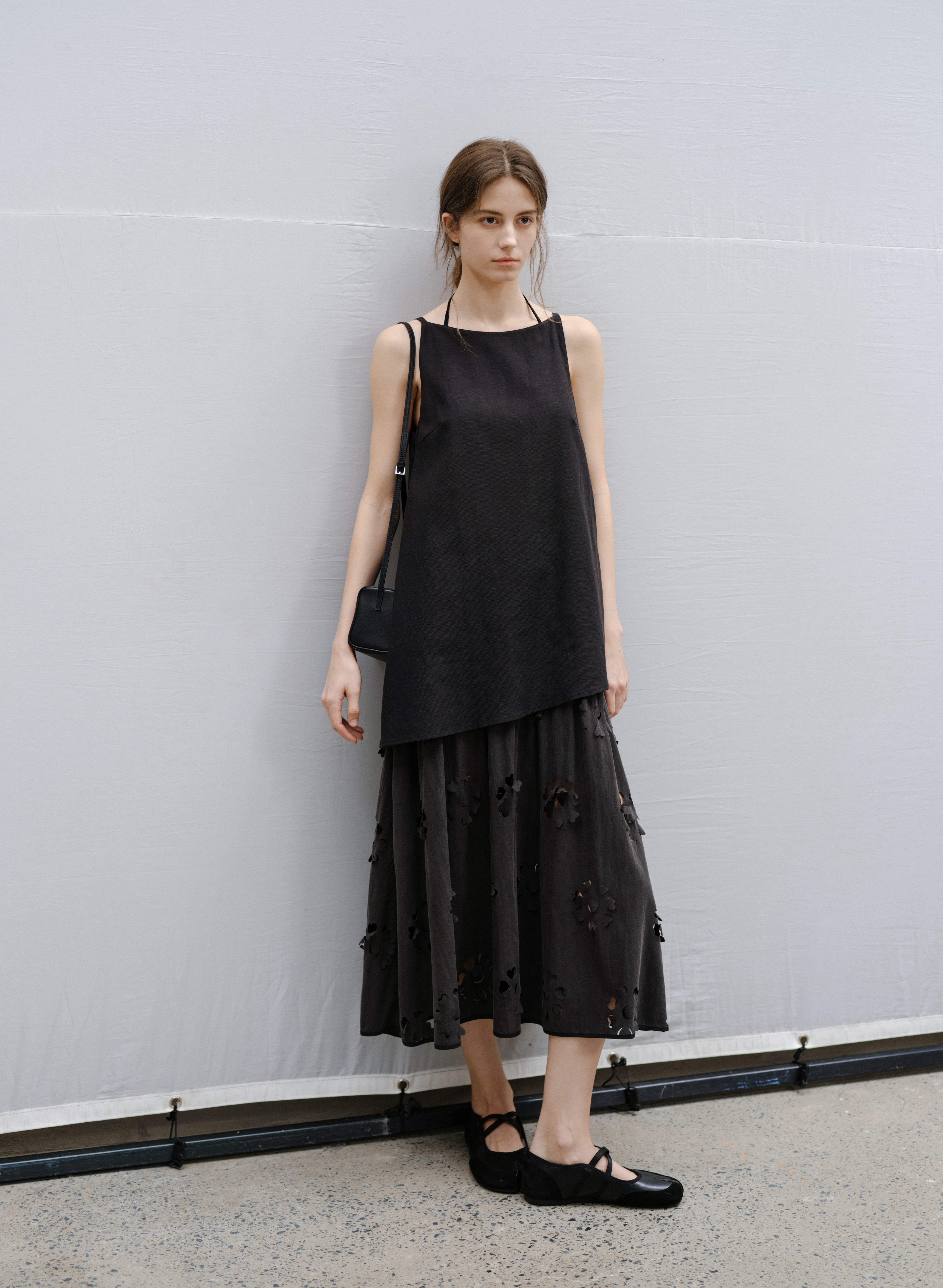 FLOWER CUT DOCKING DRESS / フラワーカットドッキングワンピース